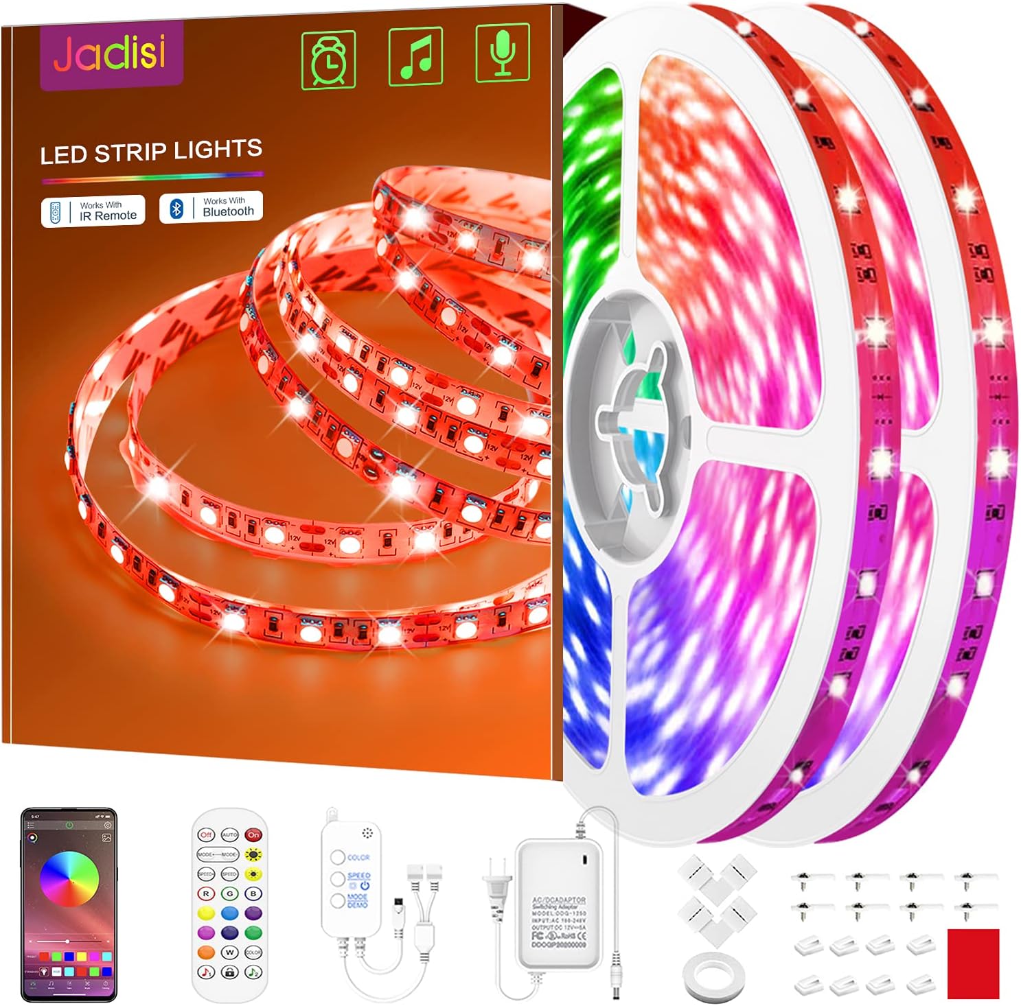 Buy Led Lights For Bedroom Jadisi 65 6ft Led Strip Lights App Control Music Sync Color Changing Led Light Strips With Remote For Room Home Decoration Online In Vietnam B0965pj5fq