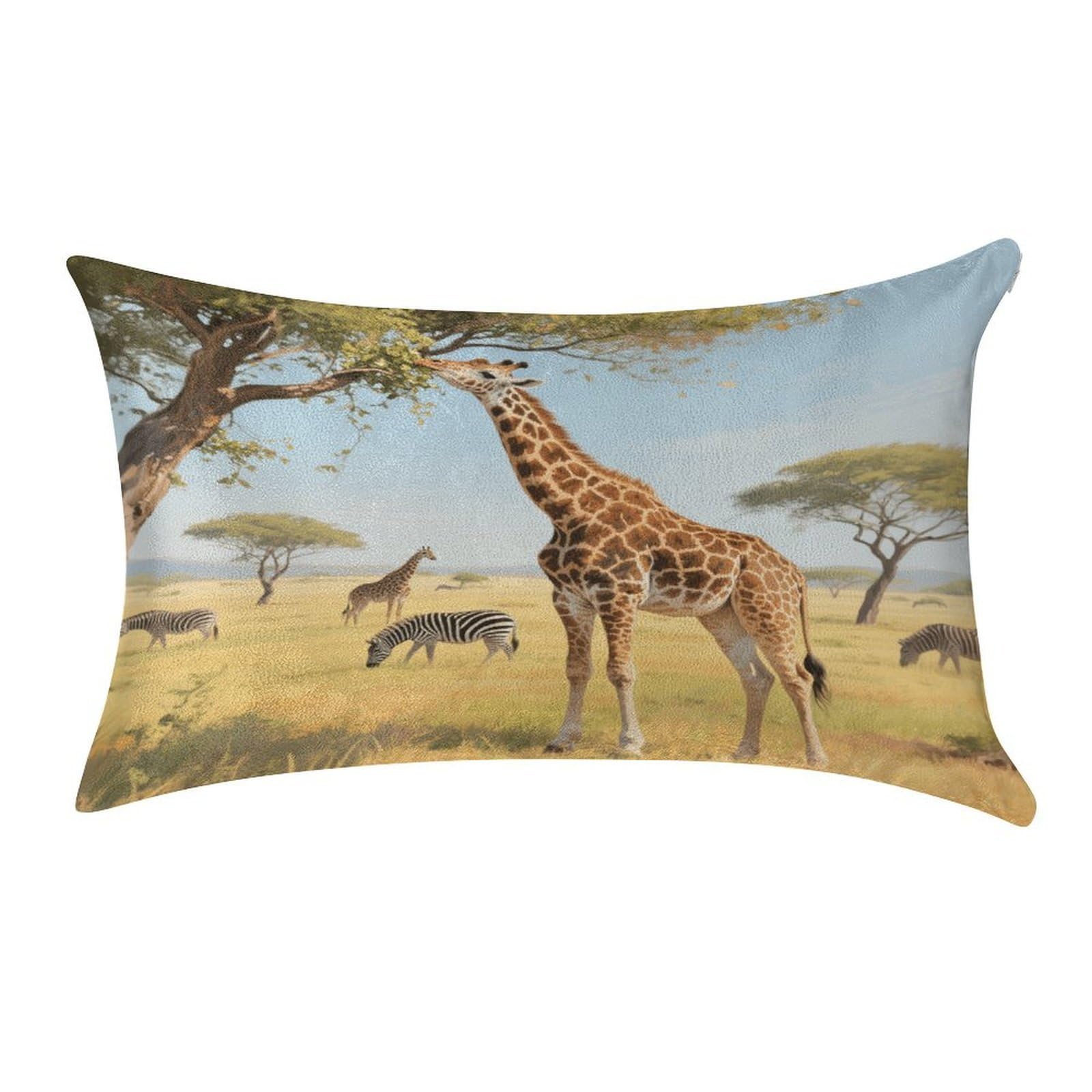 Fekiloot Style Giraffes Nibbling Leaves Pillow Covers Home Decor Pillow Cases