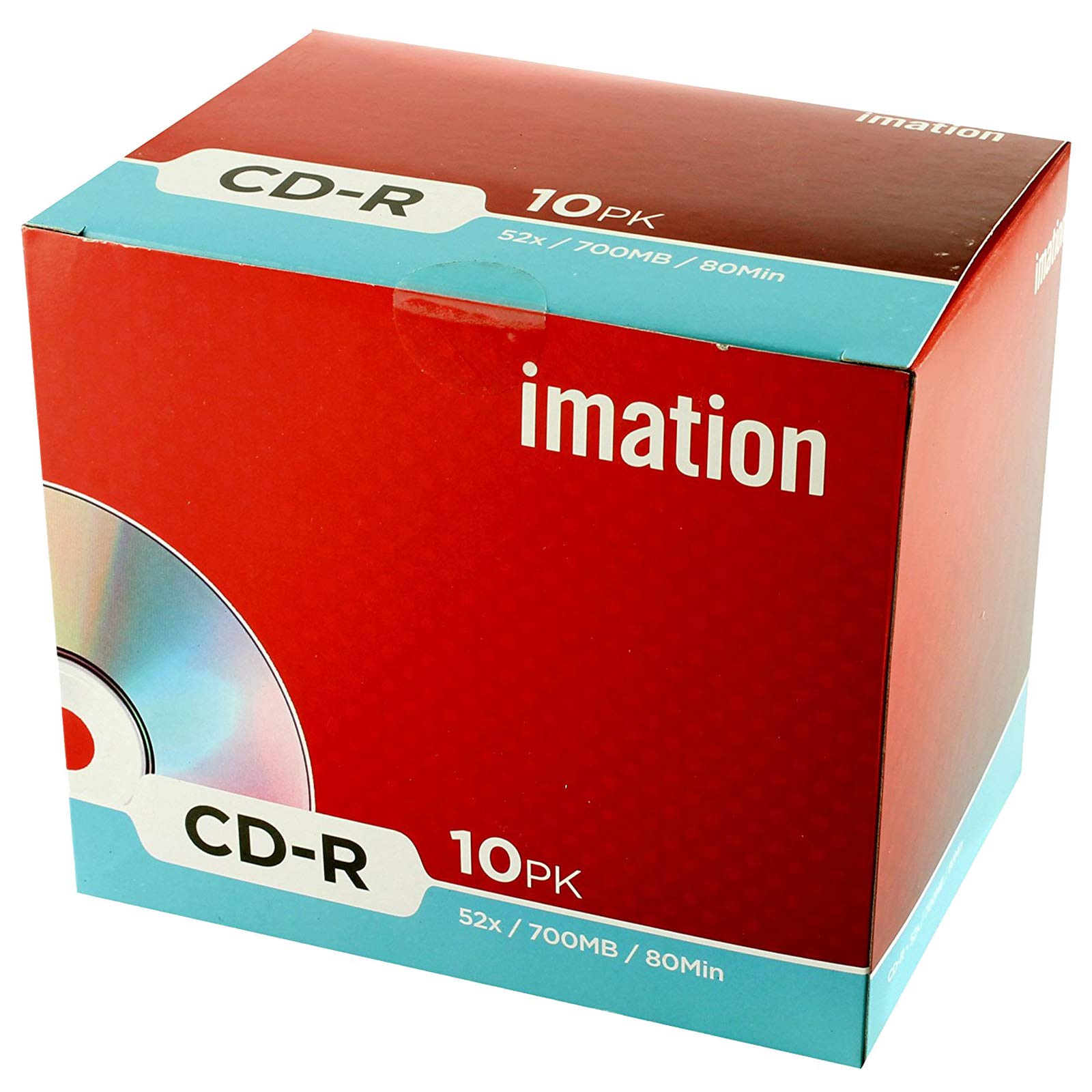 Imation 18645 CD-R 52x 10 Pack Slim Jewel Case