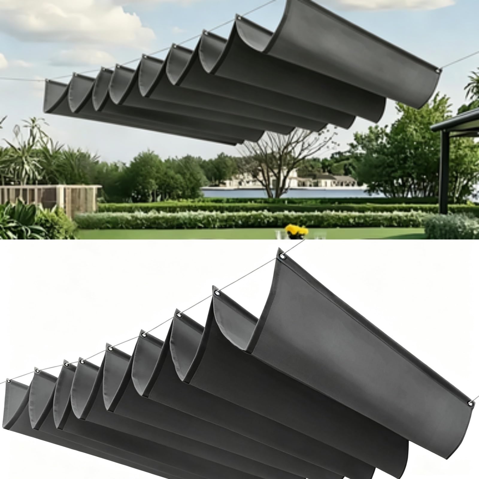 Voile ombrage anti-UV pour éliminer la chaleur du balcon gris
