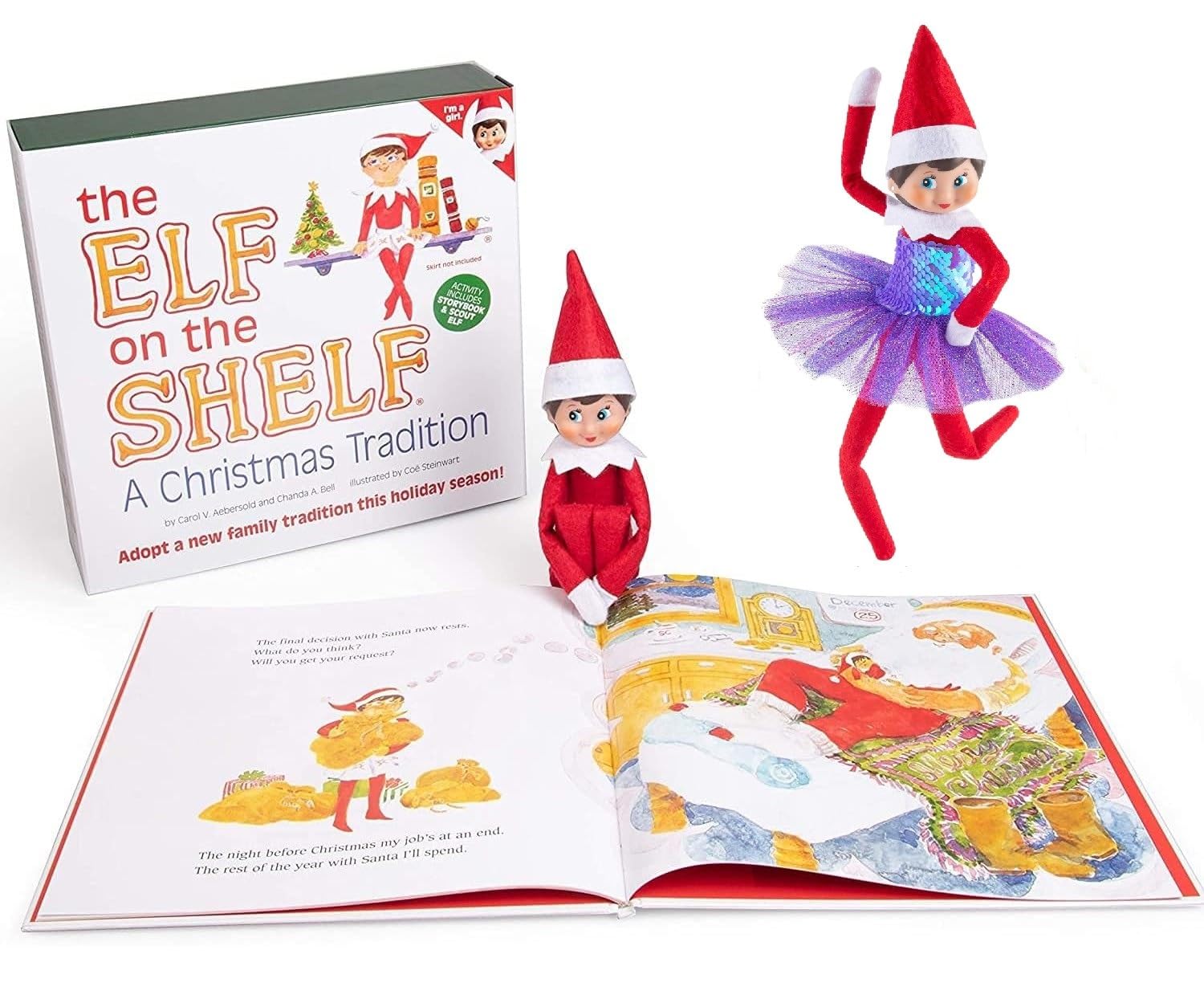 The Elf on the Shelf Girl Elf Gift Set with Sugar Plum Party Dress Set - Girl-Character & Themed Storybook with Sequined Festive Holiday Dress - Dress Your Elf Girl Scout Up for Your Christmas Party!