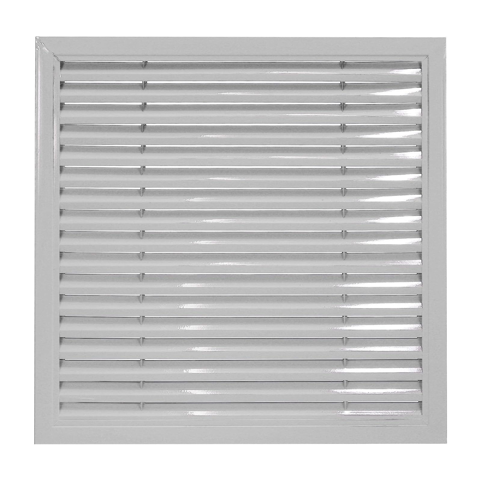 Nexarelle Aluminum Air Vent Grille, 400x400mm (Duct Opening) Exhaust Vent Cover Louvered Vent Grill for Wall Door Ceiling Cabinet Wardrobe Radiator Heating System, Gray