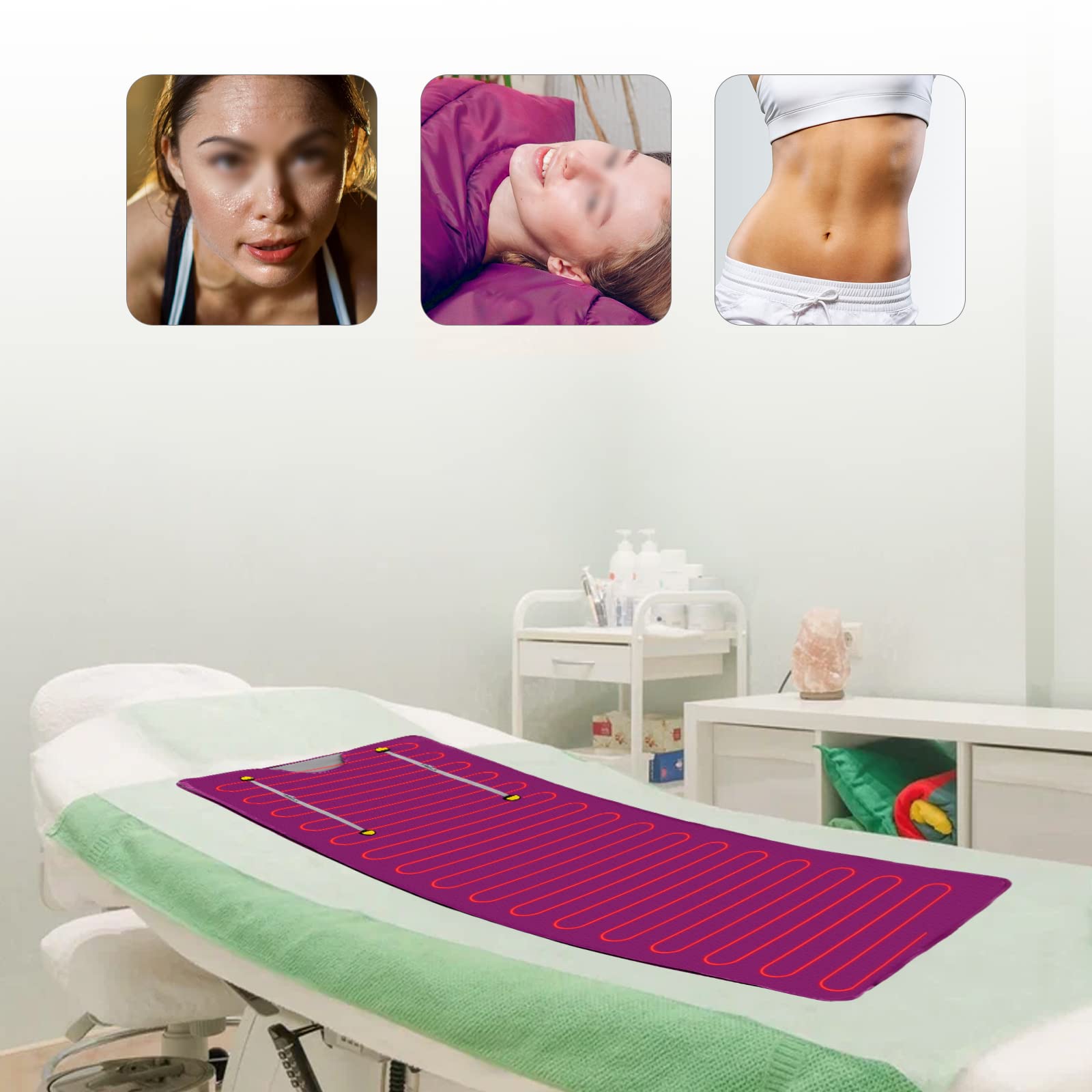 Coperta per sauna a infrarossi portatile Sauna Blanket Sauna Casa 650 W con timer 35-80 °C regolazione della temperatura 180 x 80 cm per casa spa e tempo libero