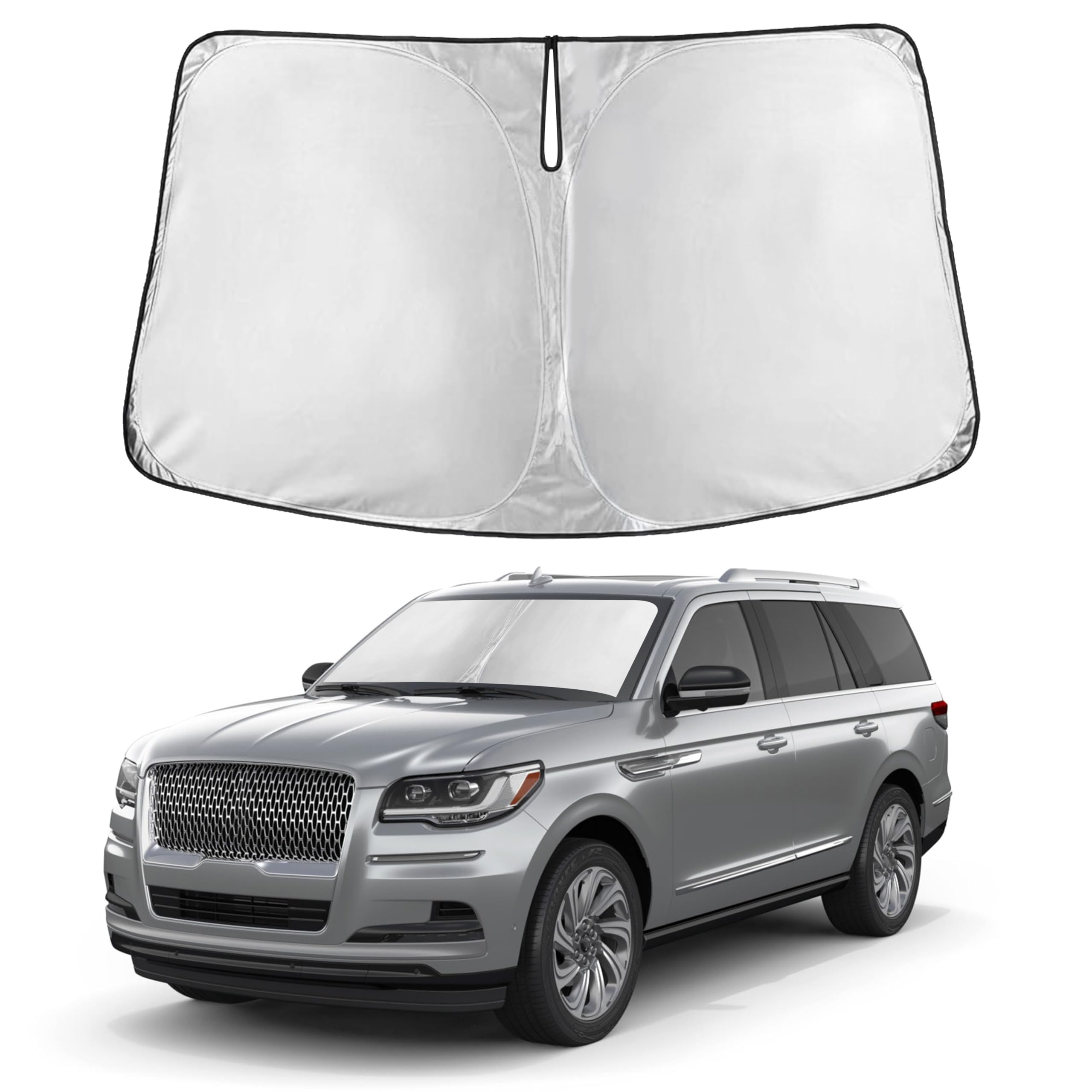 Autovir Windshield Sun Shade Fit for 2018-2023 2024 2025 Lincoln Navigator Sunshade, Front Car Window Shades Sun Visor, Blocks UV Rays & Heat, Car Accessories Fit for Lincoln Navigator 2018-2025