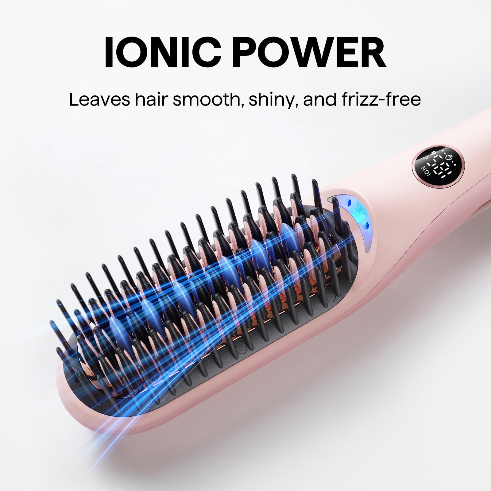Wavytalk Glättbürste Steambrush Pro, 4-in-1 Dampf Haarglätter Bürste mit ionen technologie, doppelte Pflege dampfstyler, reduzierte Hitzeschäden, schenkt natürliche und geglättetes Haar, Dual-Spannung