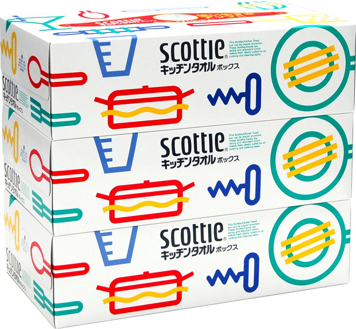 Amazon.co.jp: スコッティ キッチンタオル ボックス 150枚(75組) 3箱 