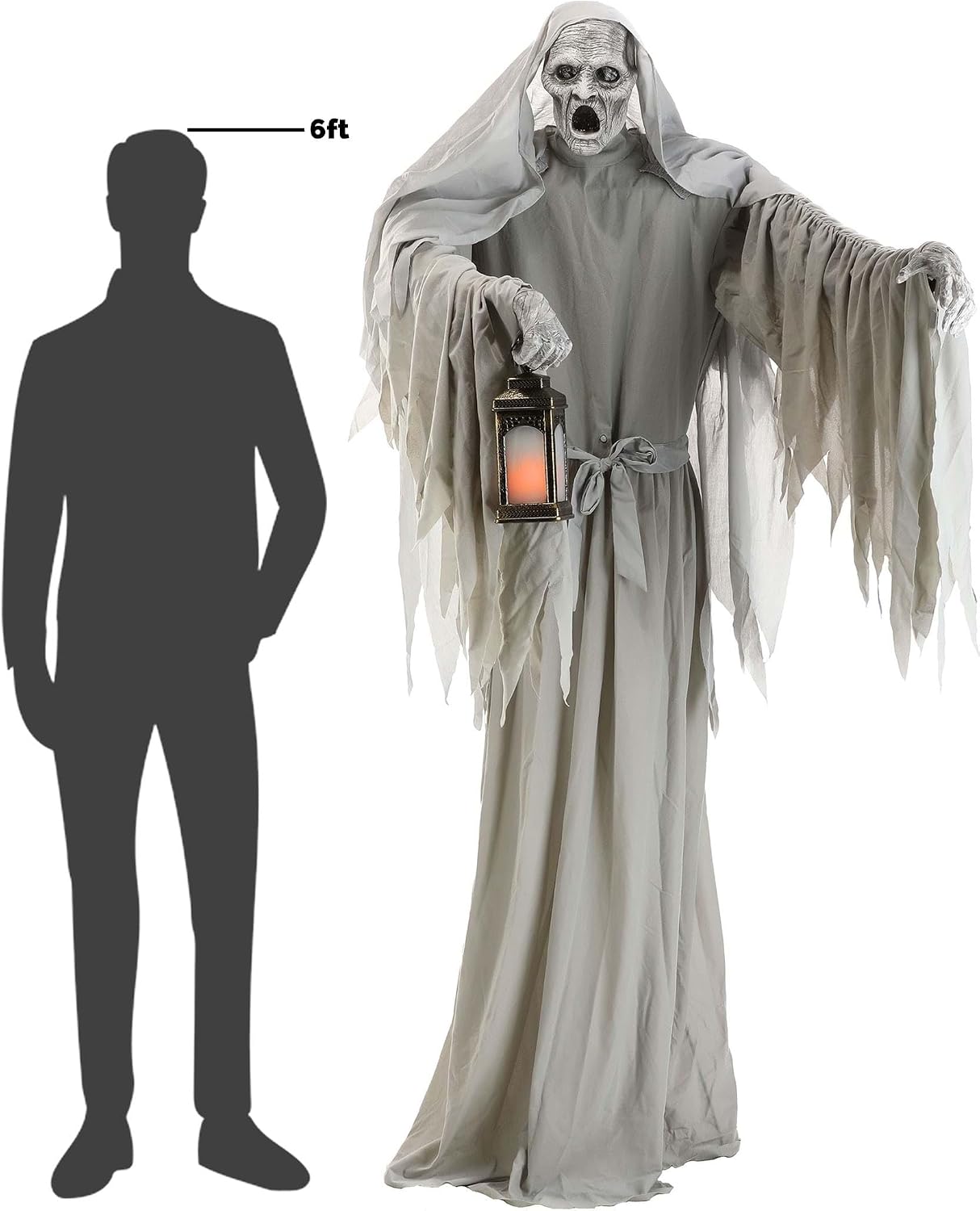 Fun Costumes 6.9FT Animatronic Frederick the Floating Phantom Decoration for Halloween with Lights & Sound, Indoor/Outdoor Use