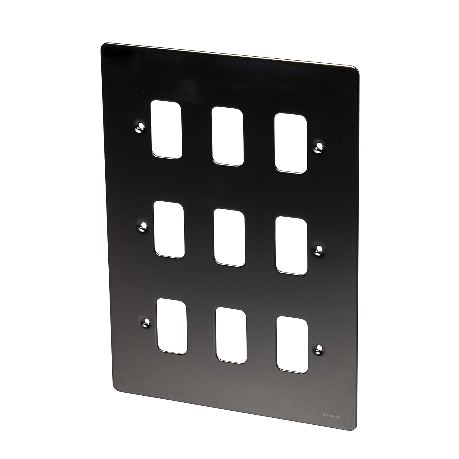 Schneider Electric Ultimate Flat Plate - 9 Gang Grid Faceplate, with Mounting Frame, GUG09GBN, Black Nickel - Image 3