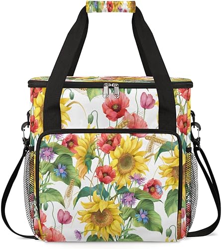 Miniatura 1 de Bolsa de café de cebada con girasol, girasol, cebada, bolsa de transporte de viaje, compatible con Keurig K-Mini o K-Mini Plus, portátil, de una
