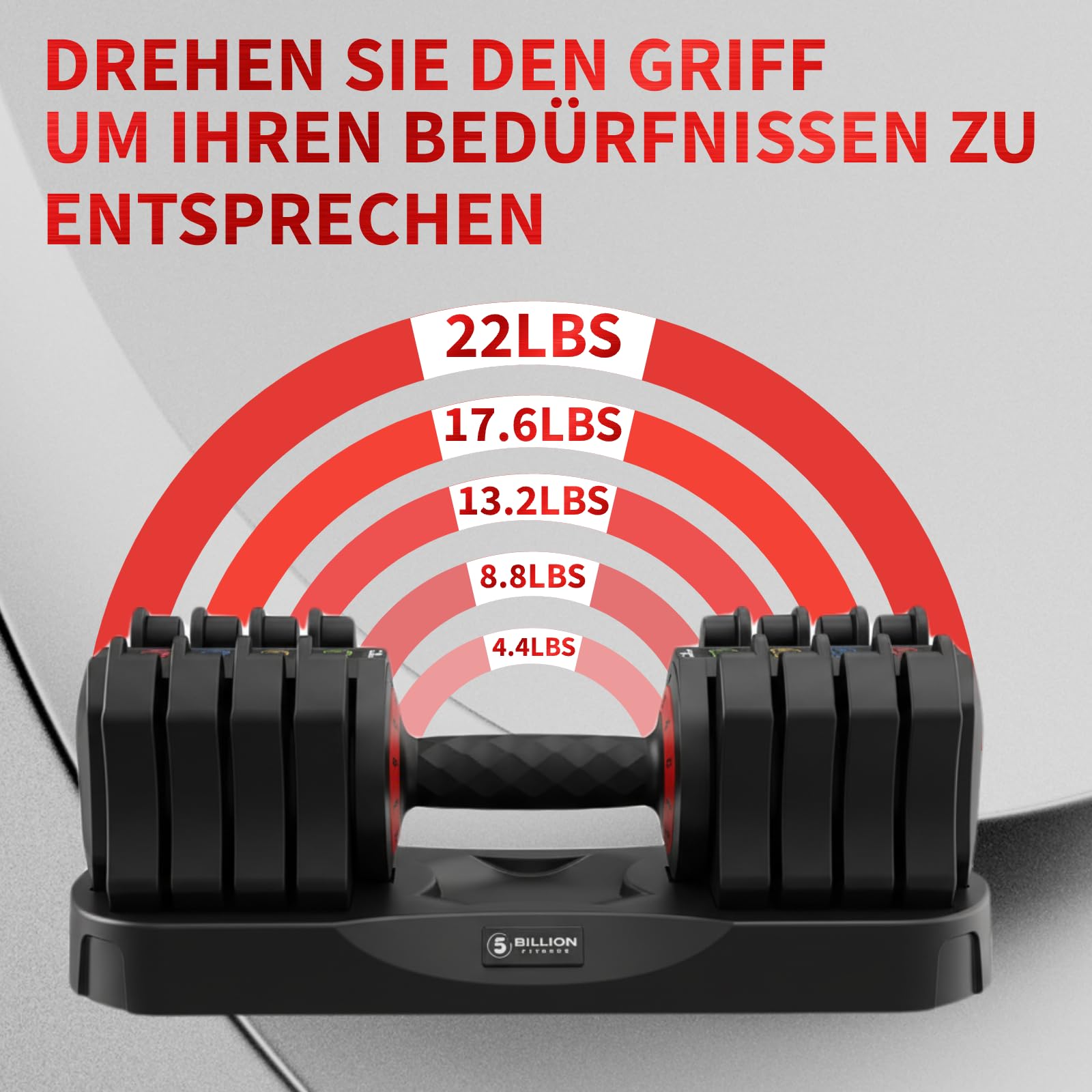 EnterSports Verstellbares Kurzhantel Set (10kg/22lb), 5-in-1 Hanteln Set Platzsparend mit rutschfestem Griff, Hanteltraining Gewichte für Homegym & Krafttraining, Profi Equipment für Herren & Damen