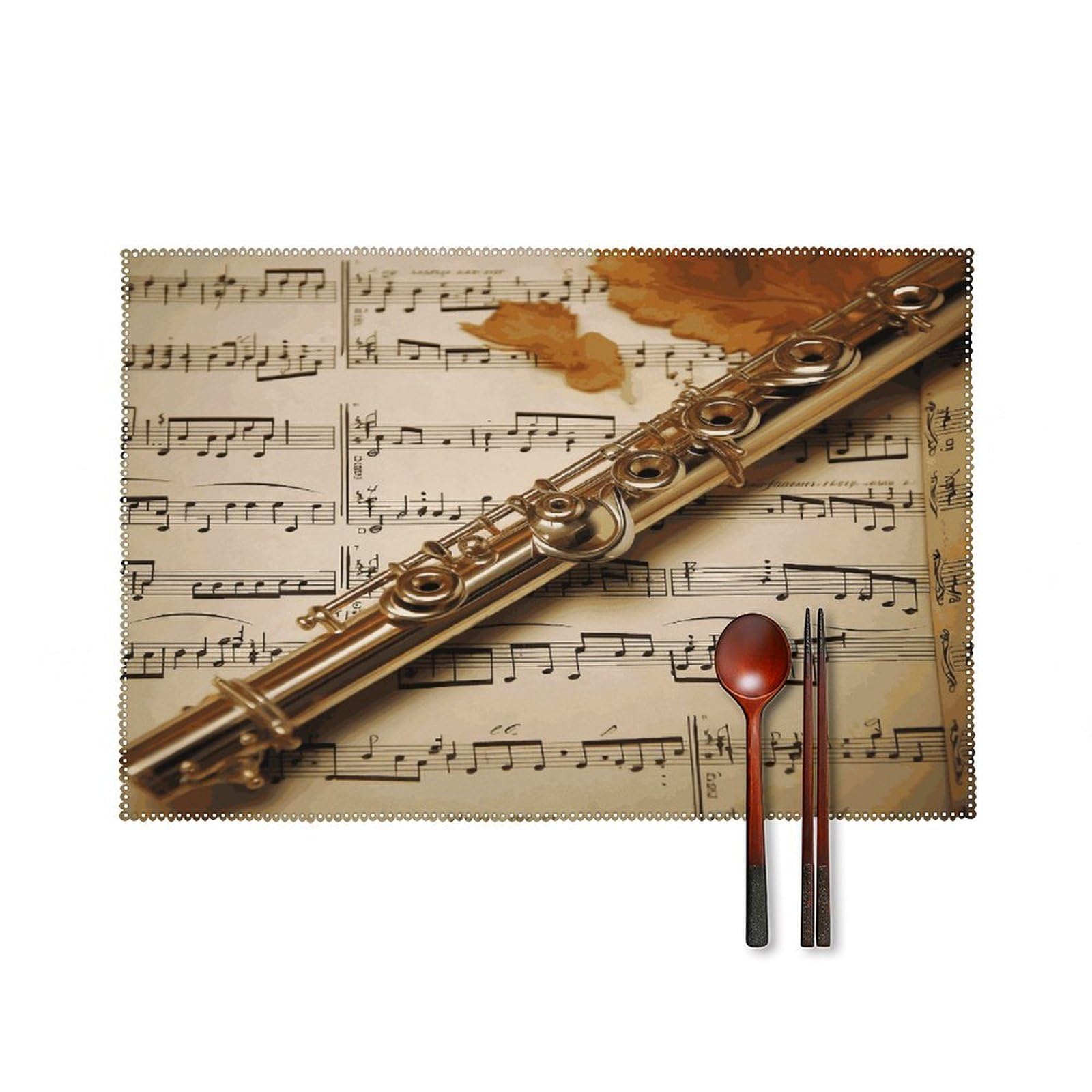 Fodpand Style Flute Music Placemats Set Of 4 Place Mats Table Mats