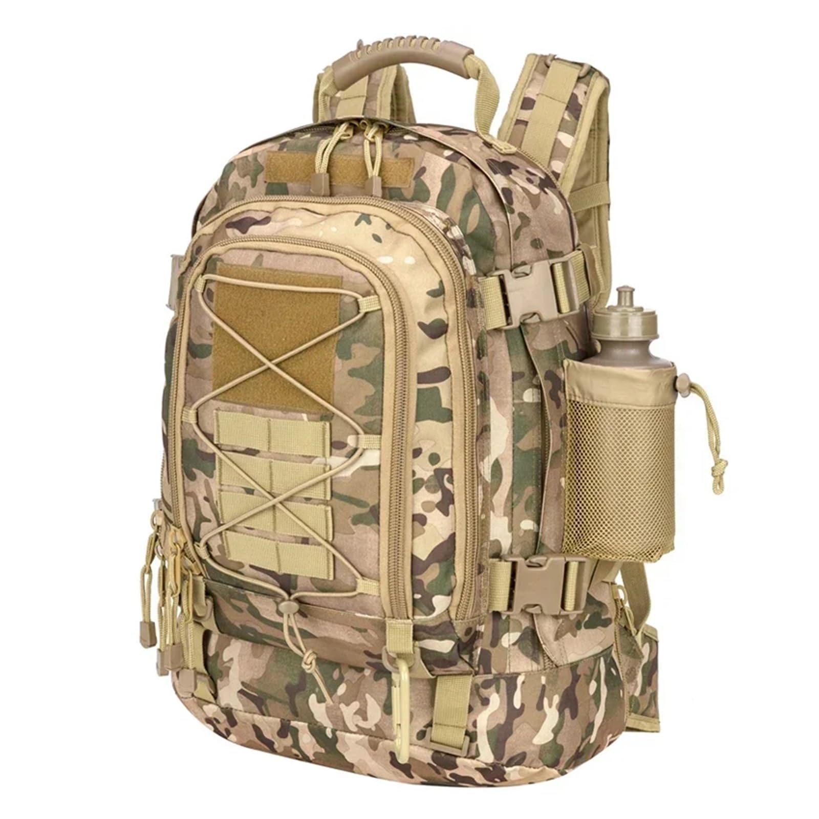 Nvvvnx Unisex Camo 60L Military Tactical Backpack Army Molle Assault Rucksack Outdoor Travel Hiking Rucksacks Camping Hunting Mochila Hombre(Camo)