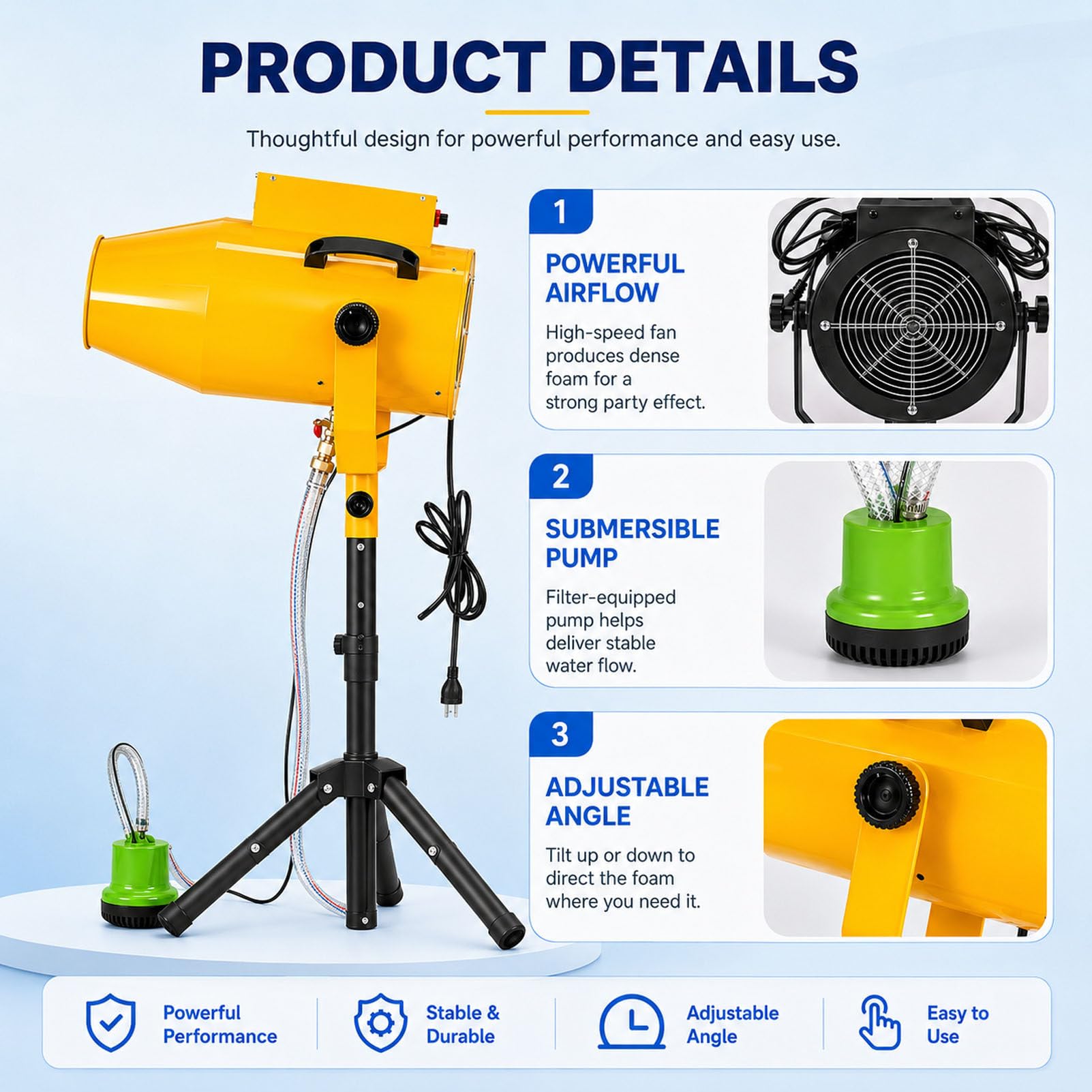 Macchina per Schiuma da 1000 W con Effetto Getto Yellow-220V
