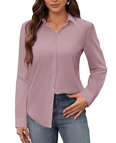 Women's Stain Shield Dress Shirts Wrinkle Free Long Sleeve Shirts