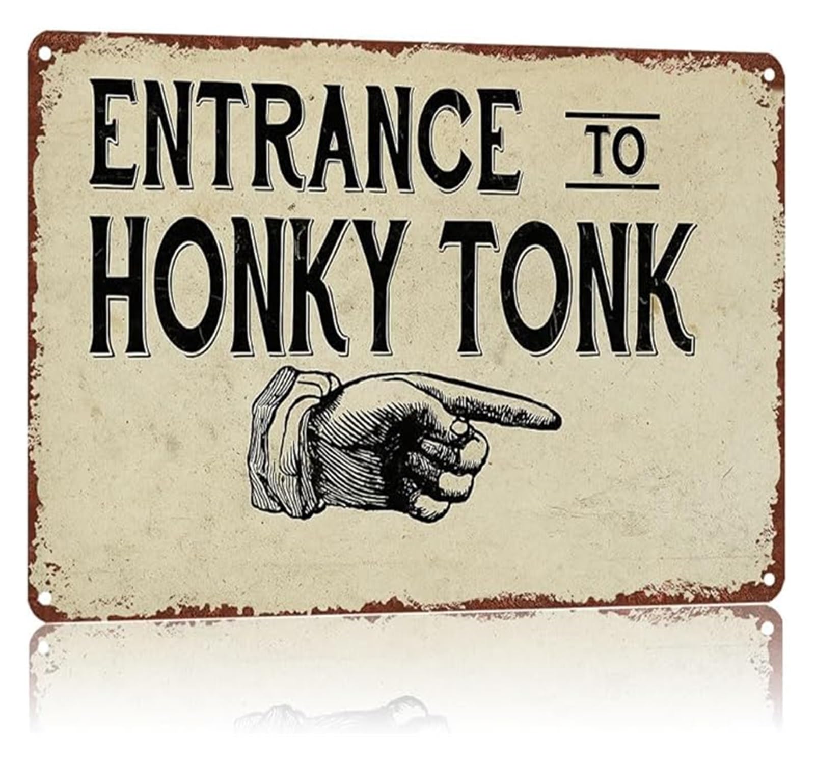 PKNVKZIDK Vintage Aluminum Plaque with Western Design High Definition Print Metal Sign Rust Resistant Wall Decor (8 X 12 in)