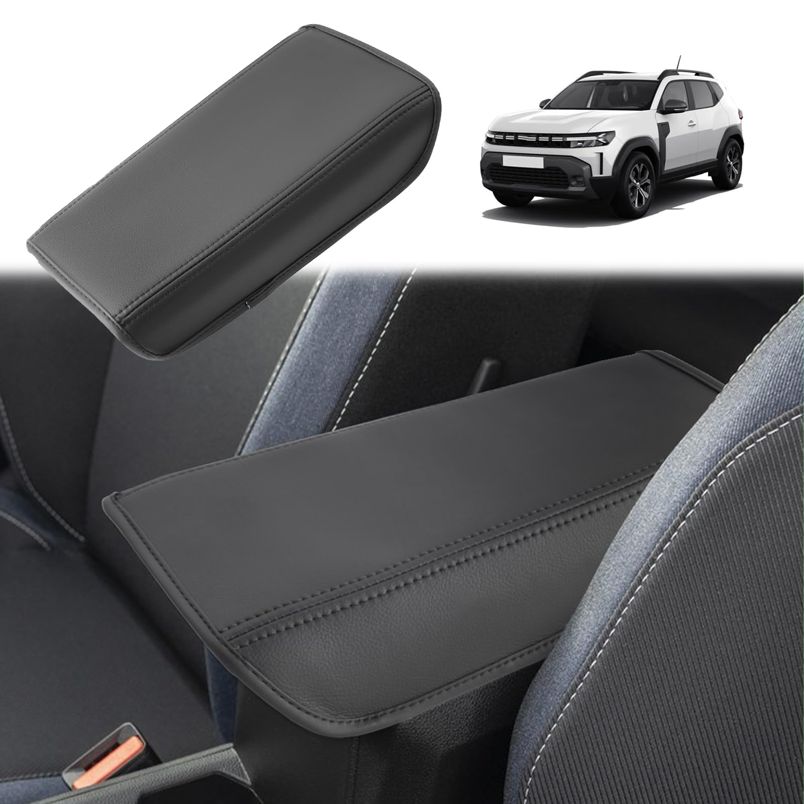 GAFAT Nowy Dacia Duster 3 2024 2025 2026 Pokrywa podłokietnika środkowego, osłona podłokietnika środkowego z mikrofibry i PU skóry, akcesoria do Dacia Duster 3 2025