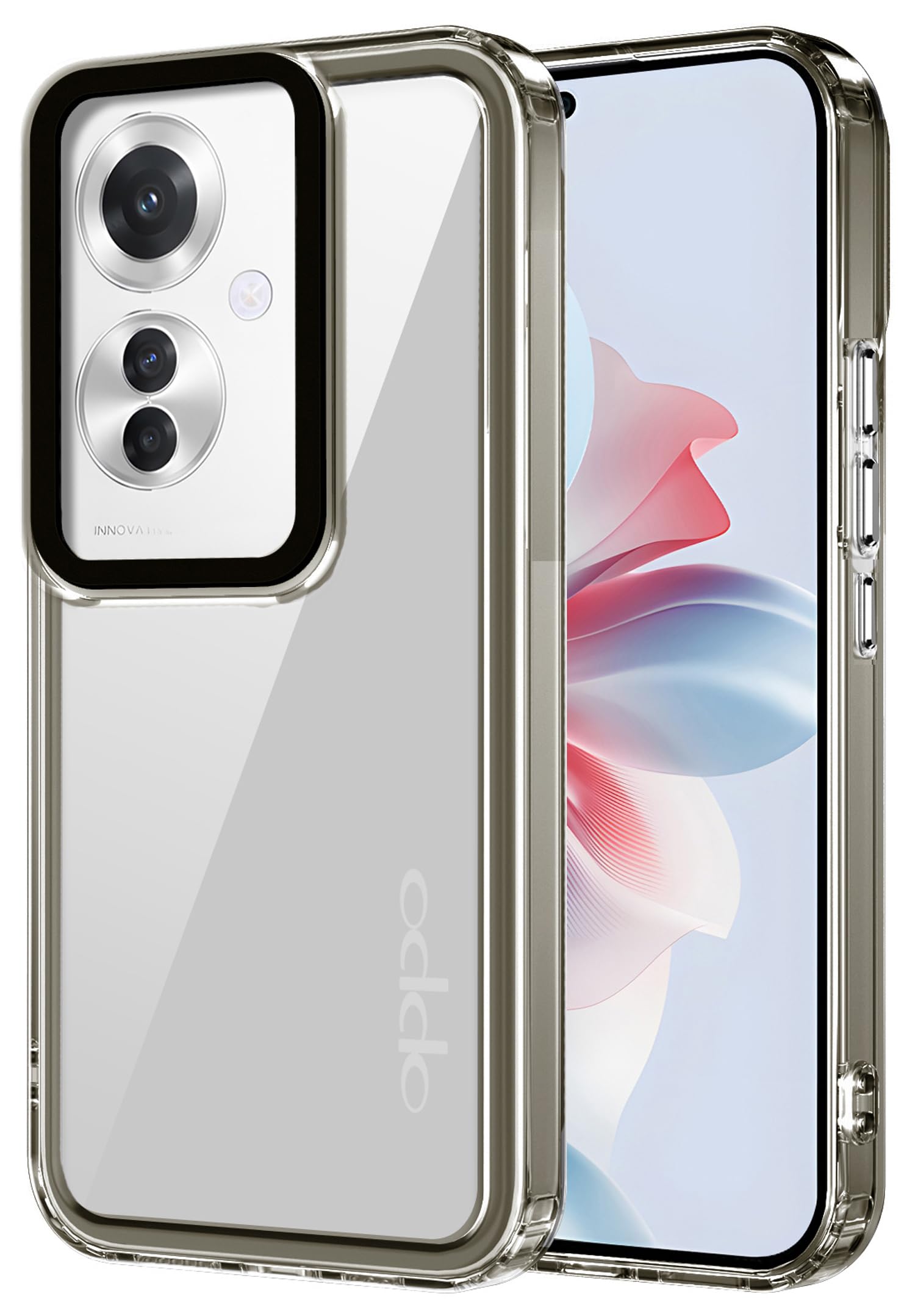 Kapa Warrior Acrylic Clear Back Cover for Oppo F25 Pro (5G) | Slim Shockproof [Military Grade Protection] Hybrid Bumper Case (Grey Sides) (B0D2DBH6LJ) Amazon Price History, Amazon Price Tracker