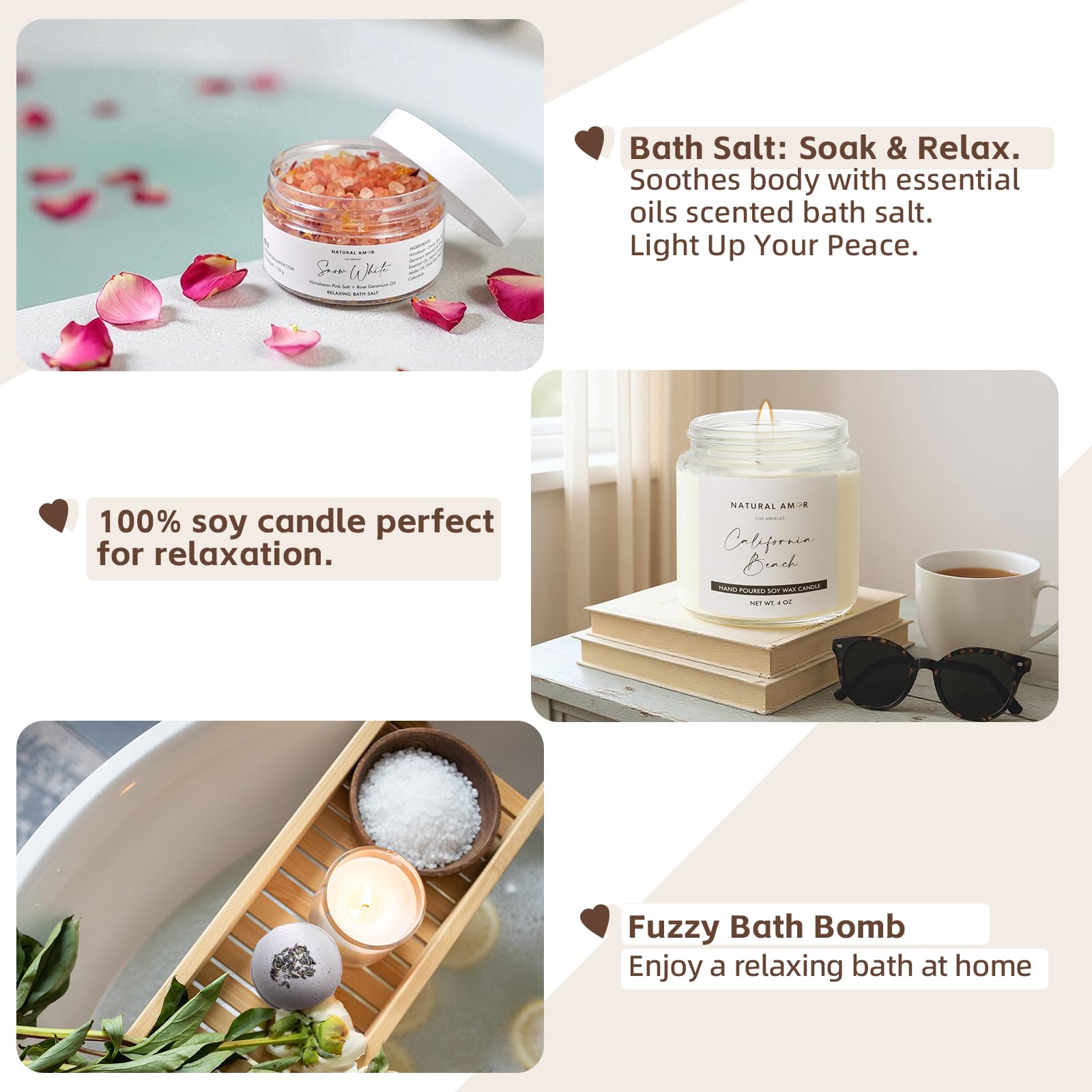 Amazon.com: Natural Amor Spa Gift Set for Women – 6-Piece Self