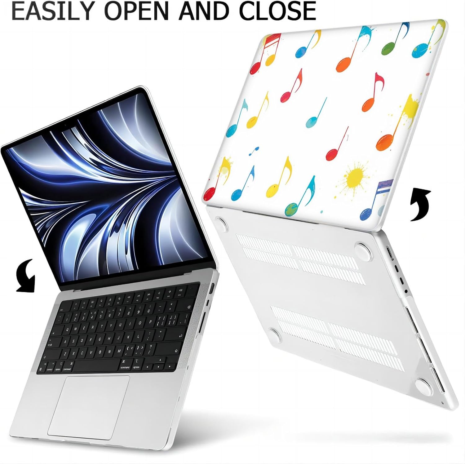 Compatible with MacBook Neo 13-inch, Hard Shell Case with Keyboard Cover and Screen Protector (A3404 A18 Pro chip, 2026 Release) - Music Note MC21669