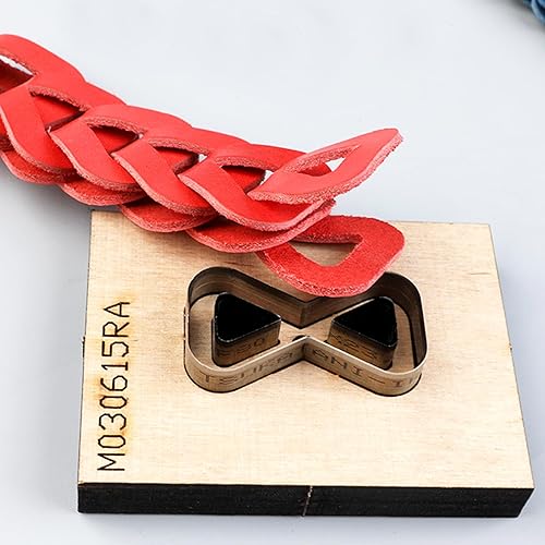 Miniatura 4 de Troqueles de corte de metal de cuero, troqueles de corte de correa de mochila, troqueles de corte de nudo de lazo a mano, molde troquelado de cuero