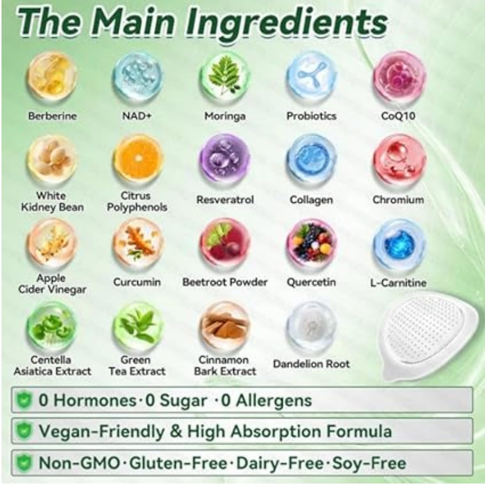 Moringa Seed x Berberine Nano-Microneedle Slimming Patches, ingredienti naturali, facili da usare, invisibili sotto clothing, adatti per uomini e donne.