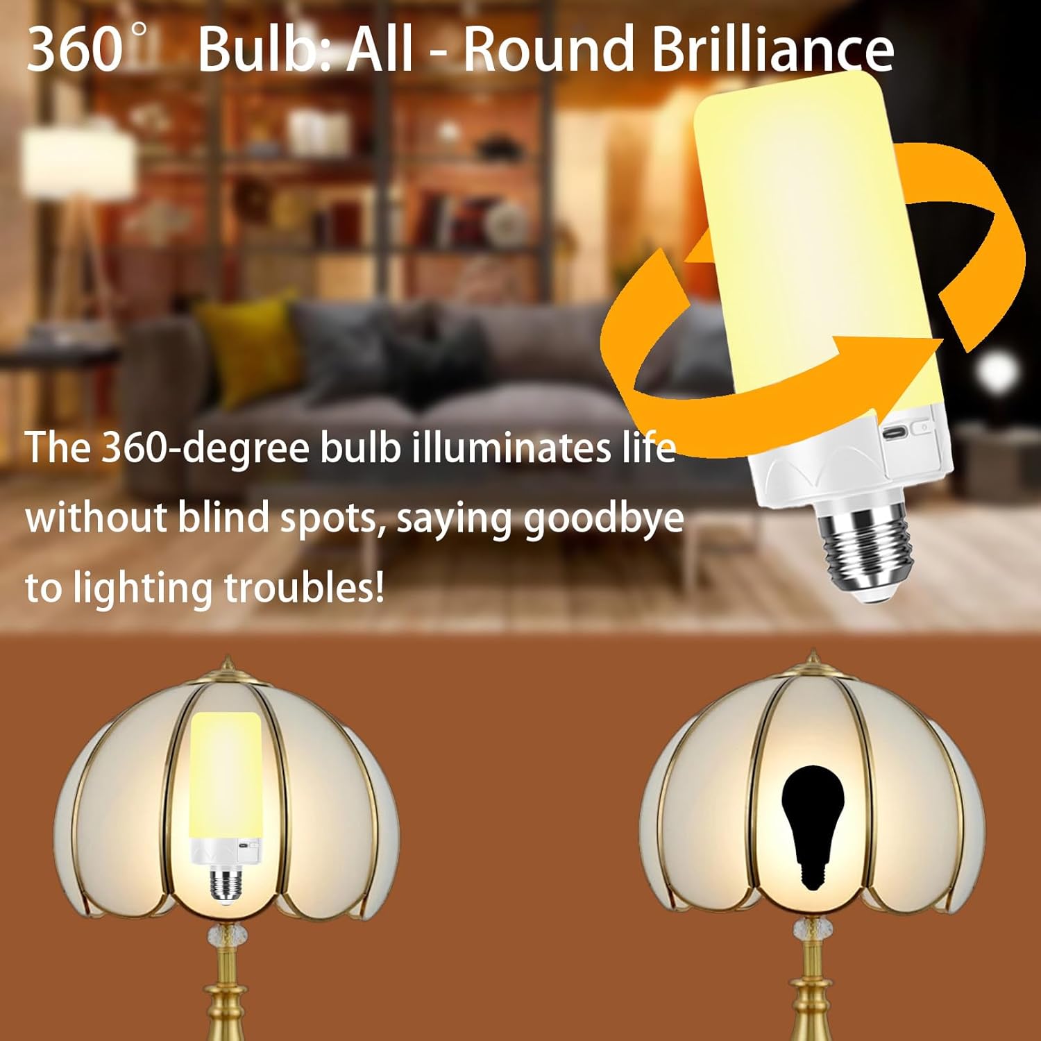 Rechargeable Light Bulbs for Non-Hardwired Fixtures, Battery Backup Bulb for Sconces and Lamps with Remote Timer, 3 Color Temps, Dimmer, Magnetic, E26 (1, 3 Color)