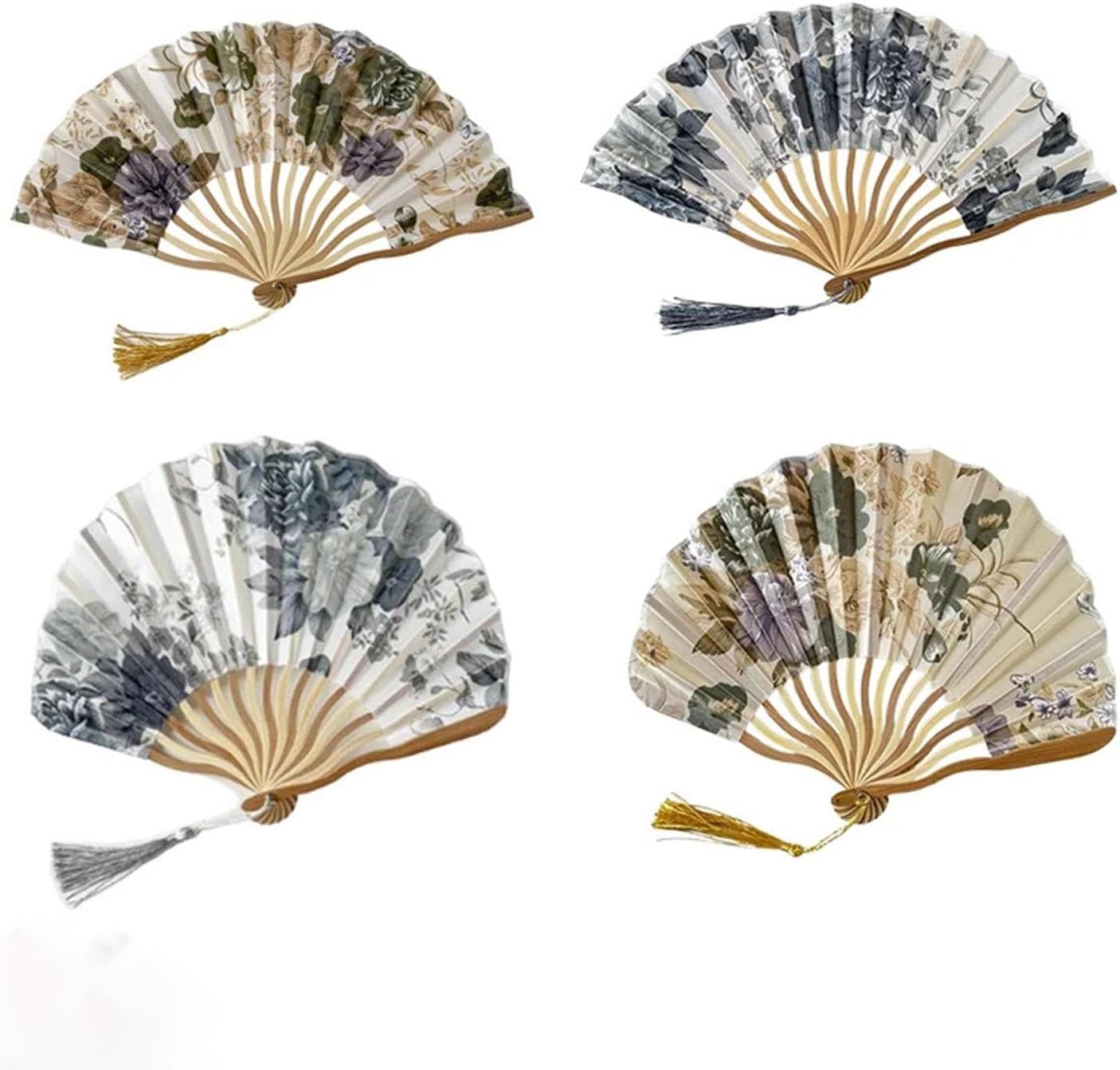 1PC Silk Fan Folding Fan Wedding Art Gifts Dance Hand Fan Vintage Folding Hand Held Flower