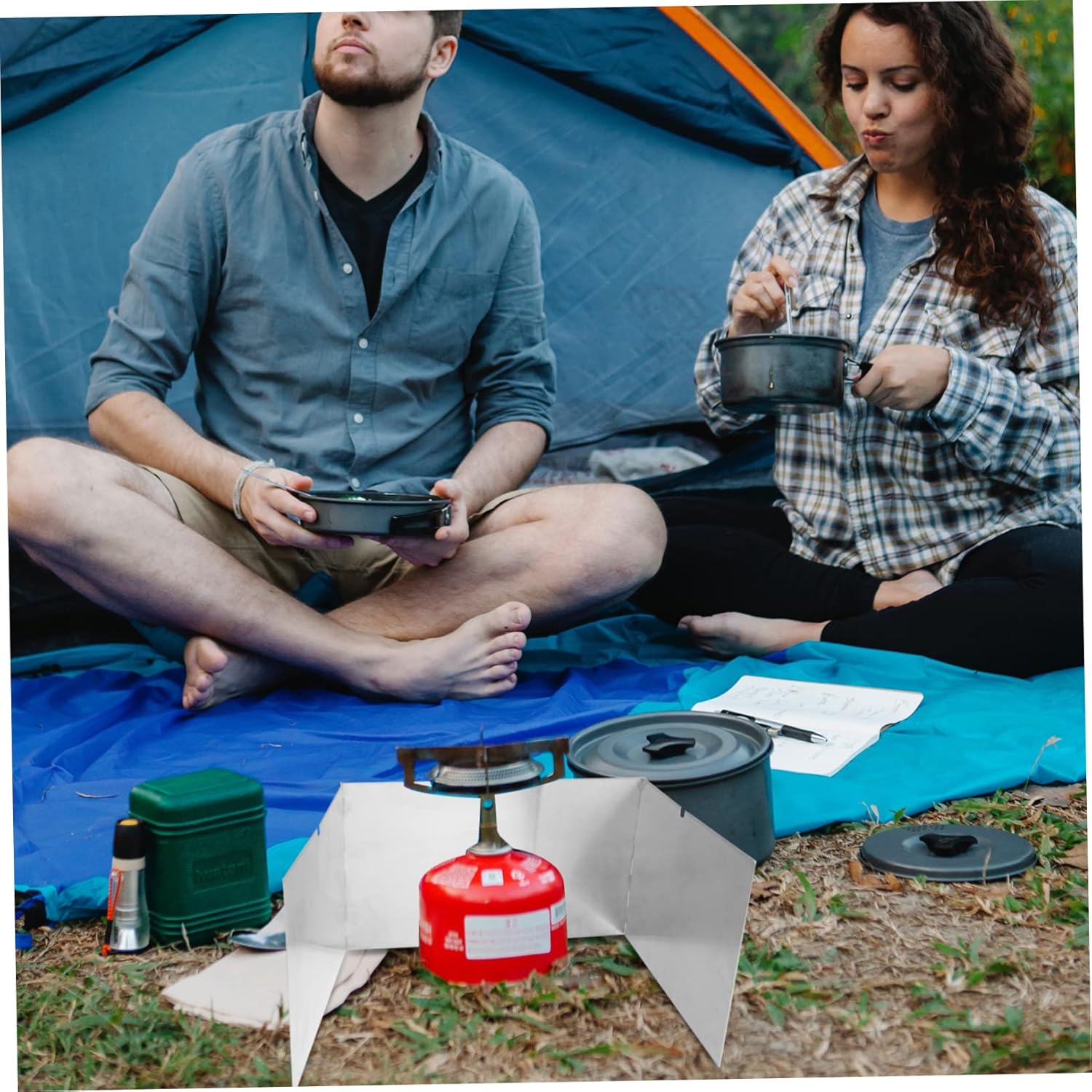 Portable Wind Shield for Camping Burner Stove Windscreen Wind Baffle Lightweight Windscreen for Outdoor Cooking