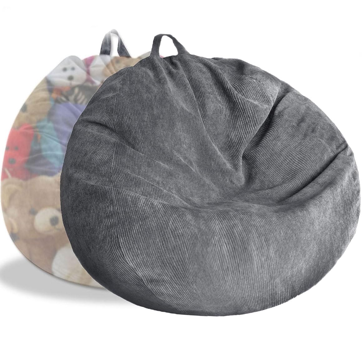 Amazon.com: Kisoy Bean Bag Chair Cover (No Filler) Stuffed Animal