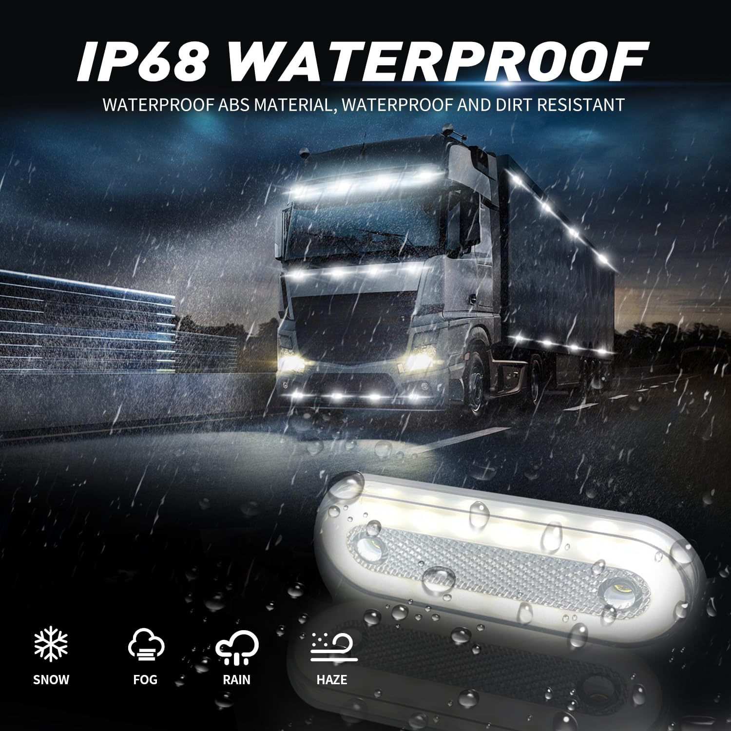 Luci Posizione LED Laterali 12-24V - 10 Pezzi, Bianco, Per Rimorchi E Camion - Foto 3