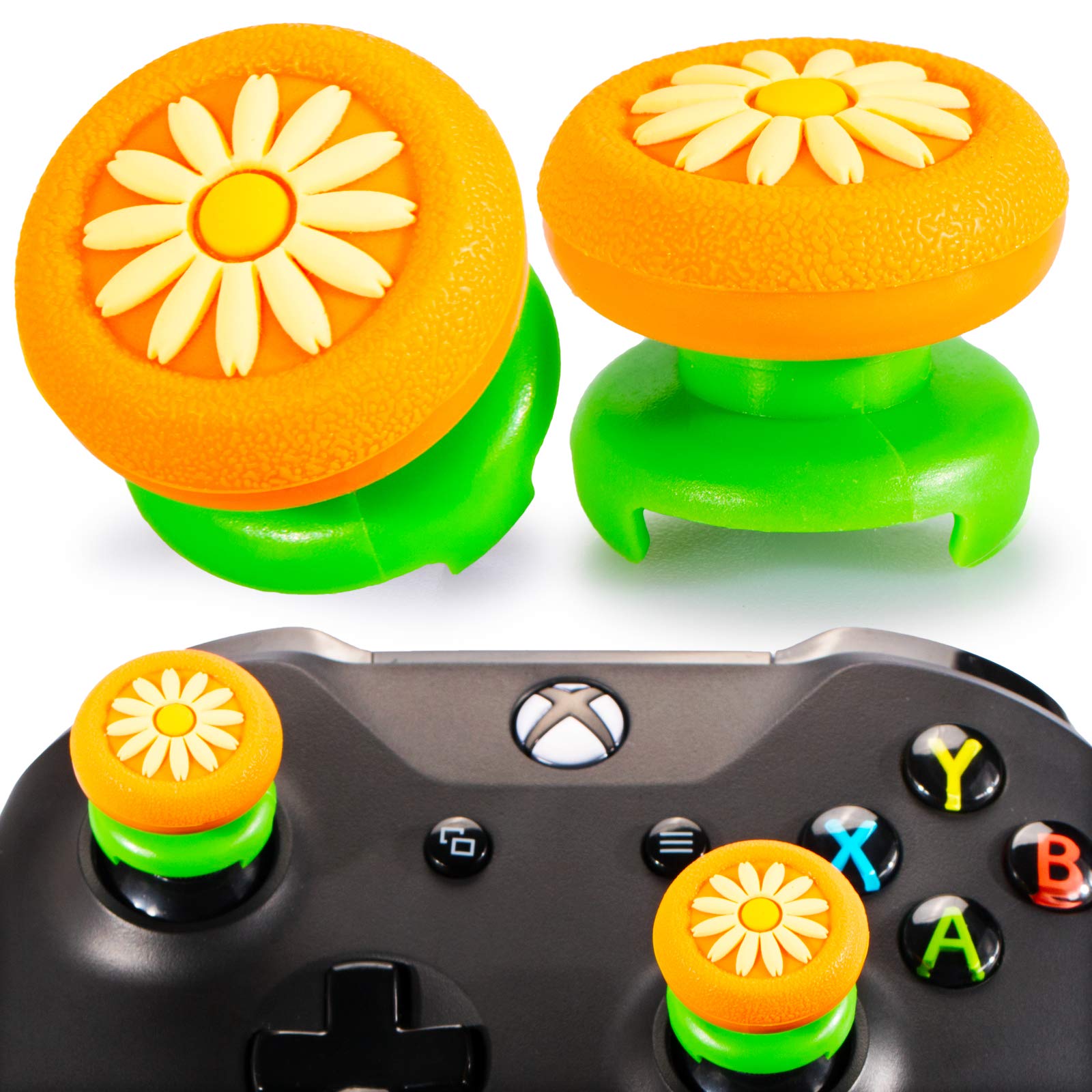 Playrealm FPS Thumbstick Grip Agarres para el Pulgar Extensor Y Textura 3D Caucho Silicona Apretón Cubrir 2 Juegos para Xbox Series X/S & Xbox One Mando (Bioh Verde) — view 11