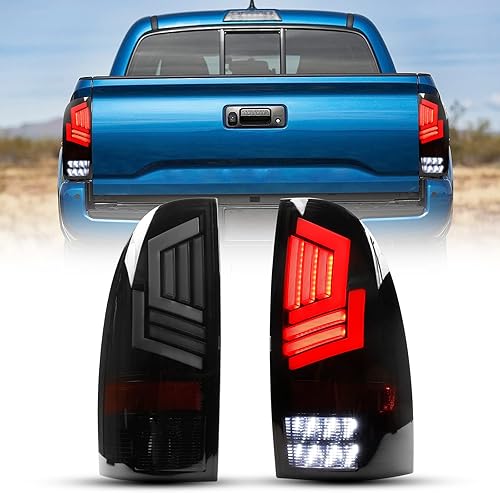 ROXX Conjunto de lámpara de luz trasera LED para Toyota Tacoma 2005-2015, par de luces traseras LED de freno con señal de giro secuencial, carcasa
