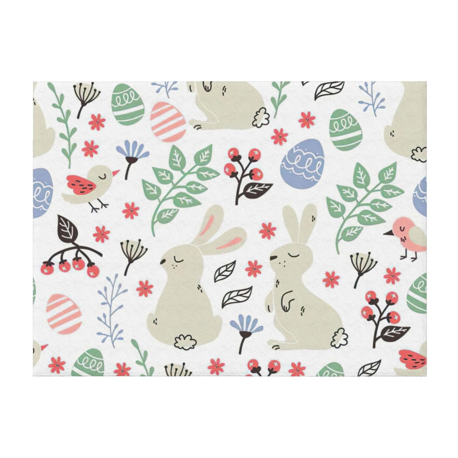 Couverture microfibre EdWal de qualité supérieure au motif oiseaux et flore