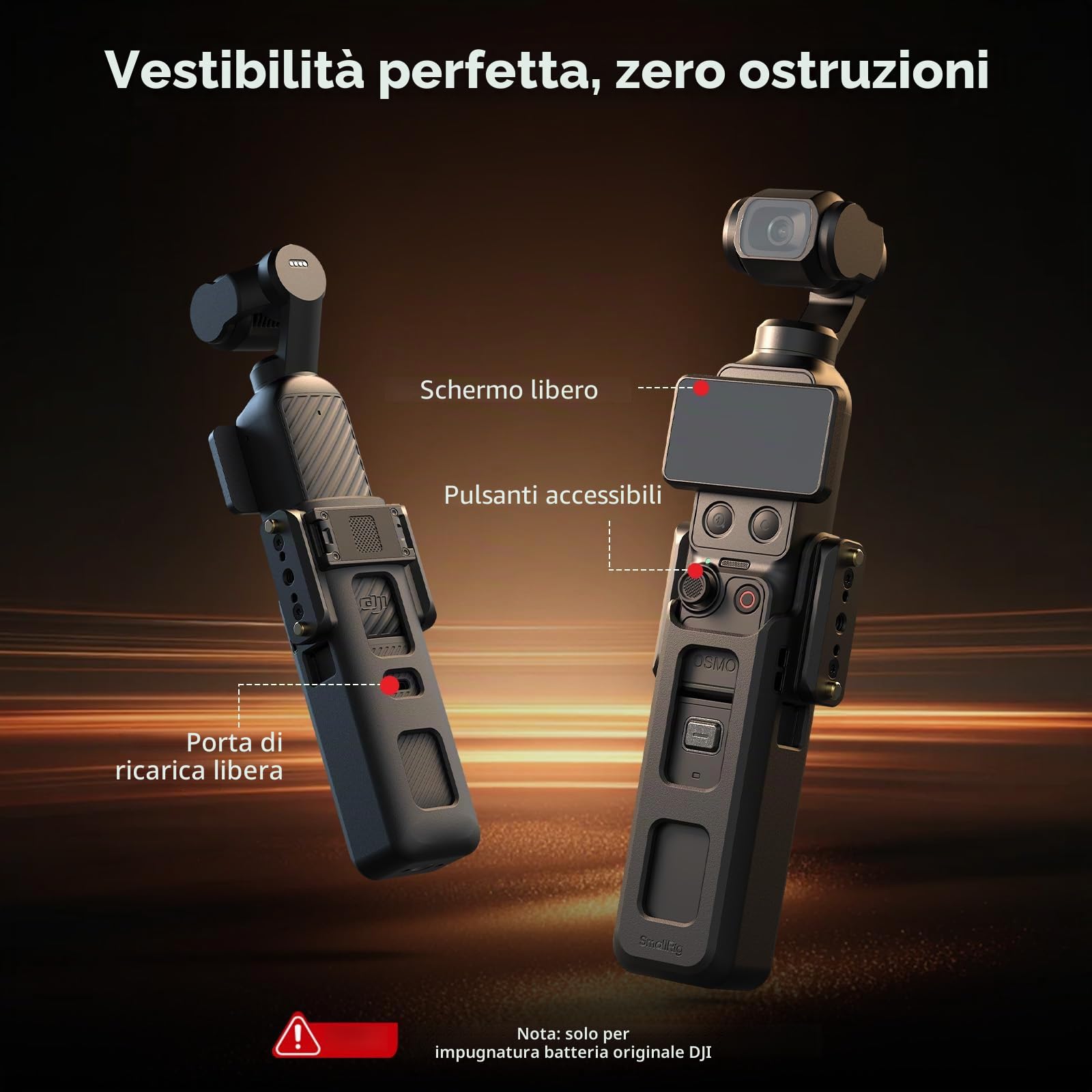 SMALLRIG Adattatore di espansione per DJI Osmo Pocket 4/3, per accessori Xtra Muse, con supporto magnetico bidirezionale, foro di posizionamento da 1/4"-20 e slitta NATO - 6006
