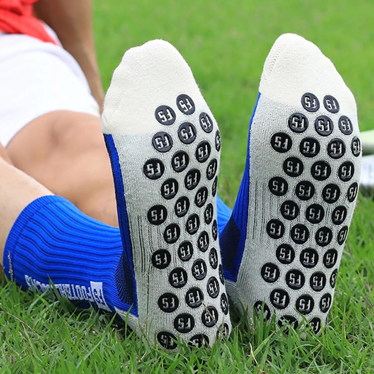 Soccer Socks Grip Sports Socks Non Slip Athletic Football Socks for Boys 2 Pairs - Image 7