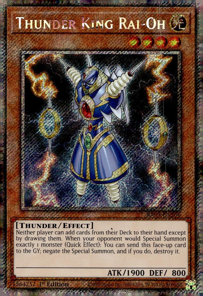 Amazon.com: Thunder King Rai-Oh (Platinum Secret Rare) - RA03-EN206 -  Platinum Secret Rare