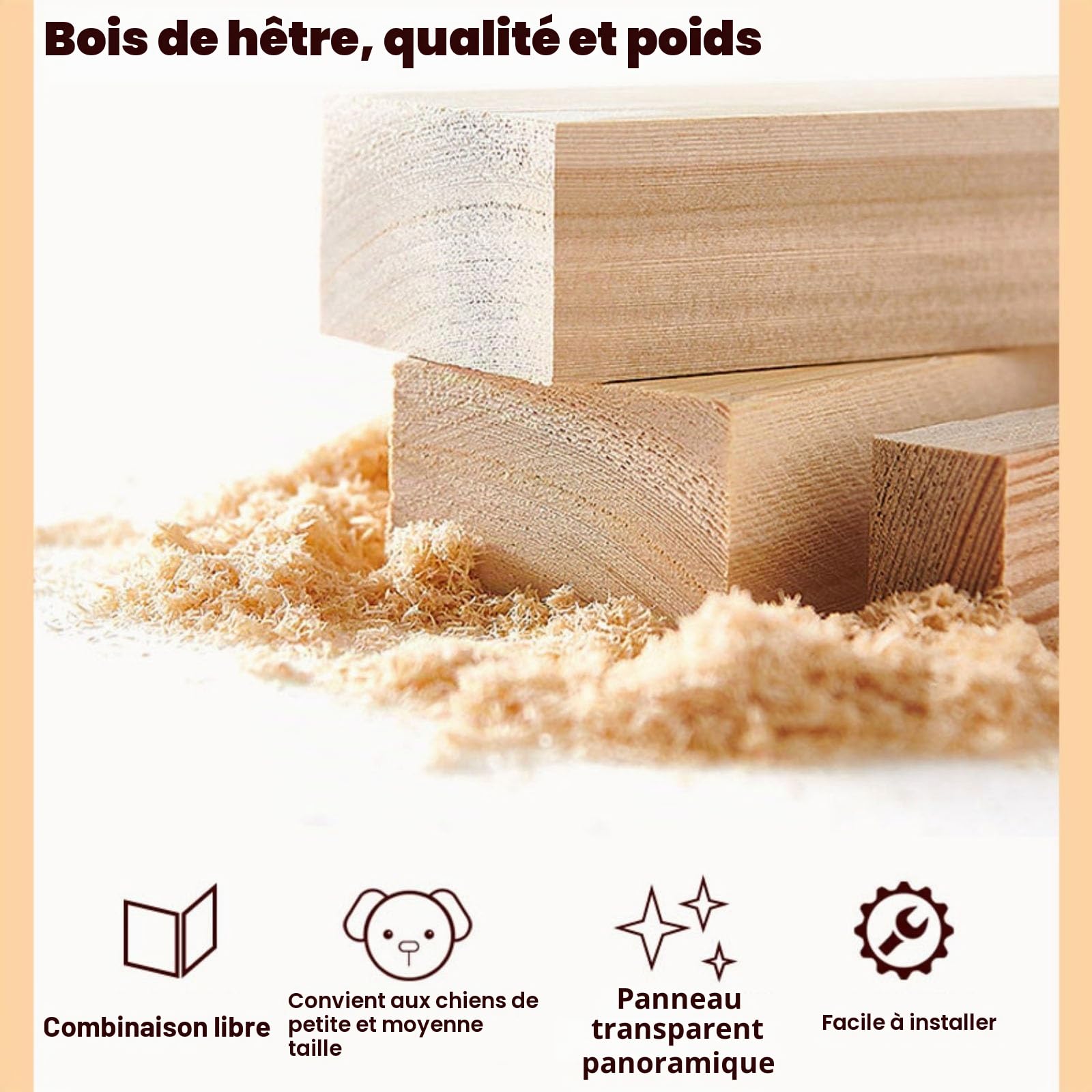 Enclos Lapin Intérieur Modulable,Parc for Animaux avec Porte,Grand Enclos for Chien en Acrylique,Parc pour Chien ，pour Chat Parc Chiot Cage for Chien Cage Lapin(Small Door,6 Pieces)