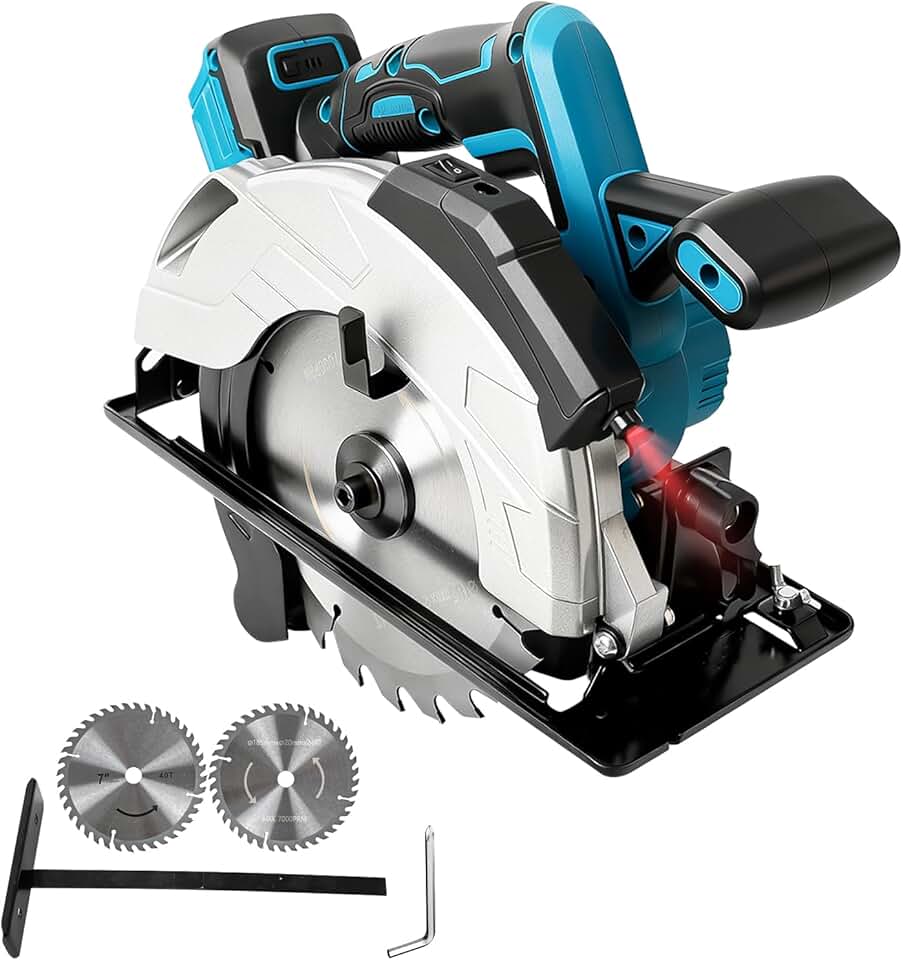 7" Cordless Circular Saw Compatible with Makita 18V Battery 