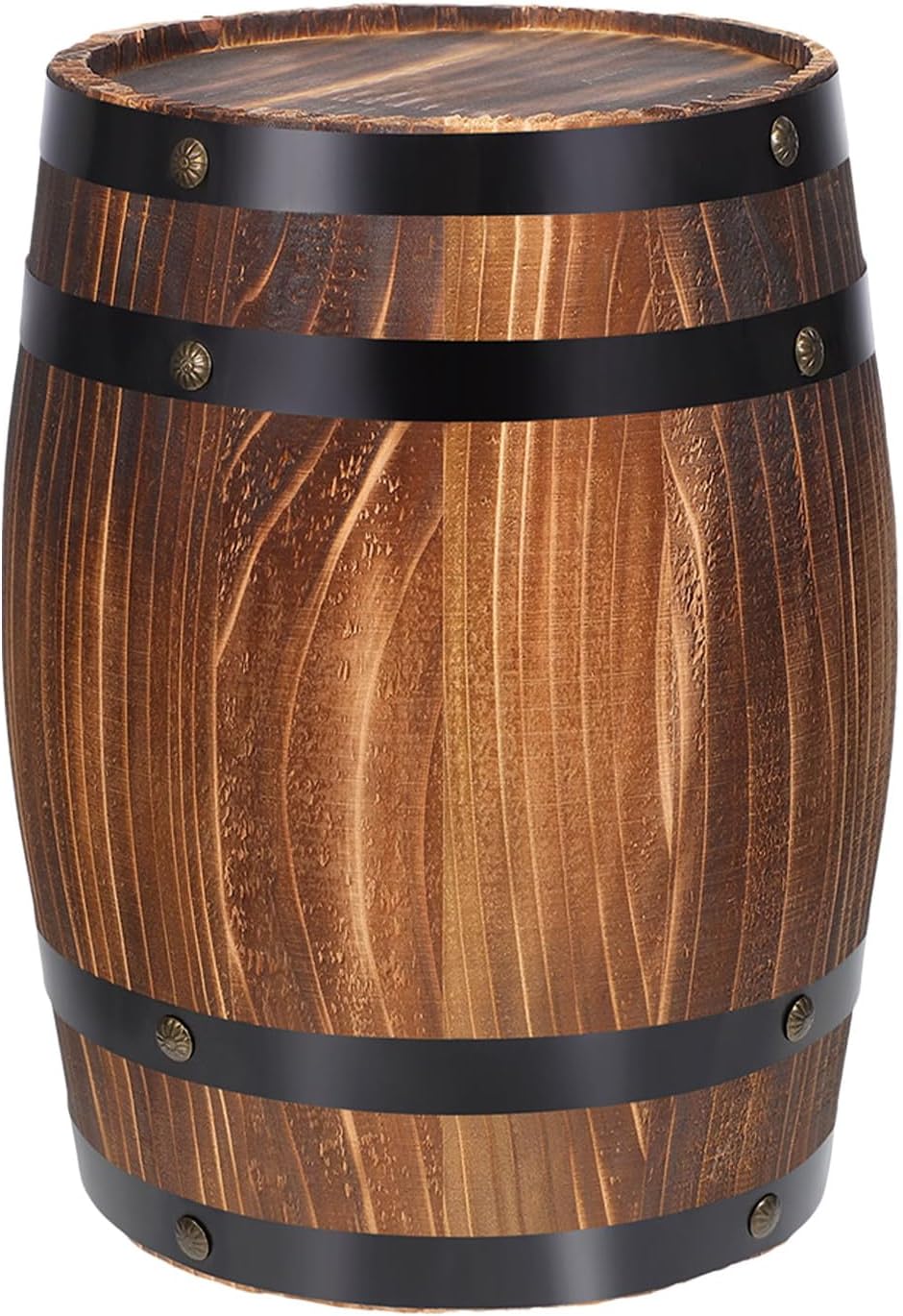 PRETYZOOM Wine Barrel Decoration Small Wooden Prop Oak Barrel Rustic Style Mini Whiskey Bucket Table Centerpiece for Home Bar Parties and Event 40 cm