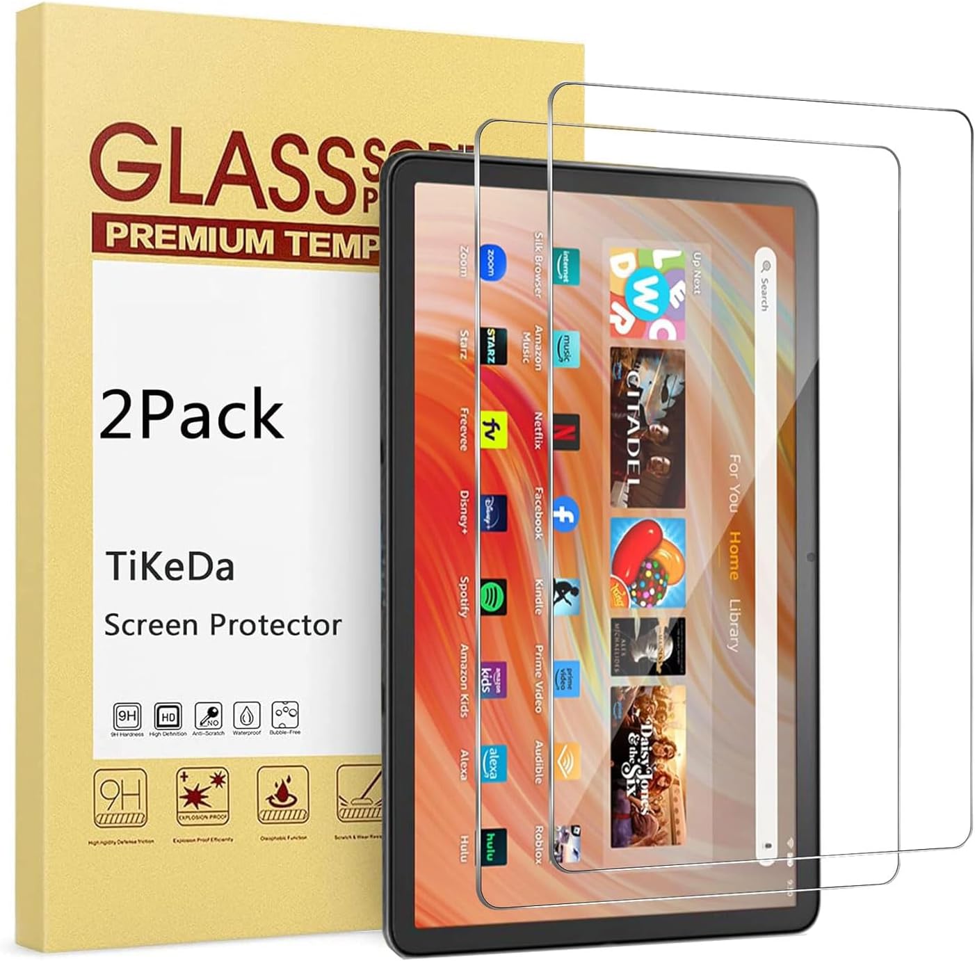 TiKeDa Screen Protector for Amazon Fire HD Tablet - Thumbnail 2