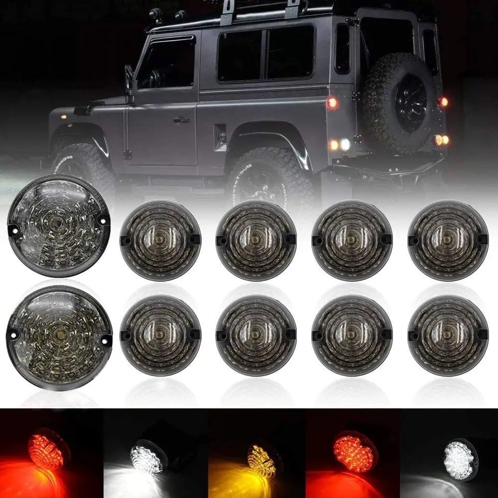 Antiniebla 10 Luces Antiniebla Delanteras Y Traseras Con Luz De Marcha Atrás LED Ahumada Para Land Para Rover Para Defender 90/110 Para Range Para County