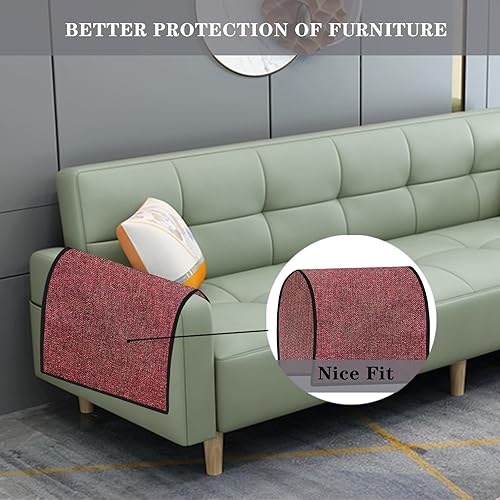 Miniatura 3 de Funda de lino para reposabrazos de sofá reclinable, funda antideslizante para sala de estar, sofá biplaza, fundas para reposabrazos de aspecto de