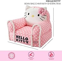 Vista 3 de Sanrio Hello Kitty - Puf figural, sofá de estructura suave con reposabrazos para niños, asiento cómodo para dormitorio o sala de juegos, a partir