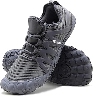 Weweya Cross Training Shoe Mens Five Fingers Minimalist Running Zero Drop Wide Toe Box Barefoot Shoes Hiking Trekking Mountain Climbing Size 10 Grey