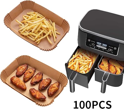 Miniatura 19 de Revestimientos para freidora de aire Ninja Foodi XL Smart FG551 6 en 1 para parrilla interior, 100 piezas rectangulares para freidora de aire Forros