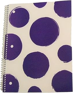 Carolina Pad Studio C College Ruled Spiral Notebook with Textured Poly Overlay Cover ~ Spot on (Violet Polka Dots; 8â€ x 10.5â€; 80 Sheets, 160 Pages)