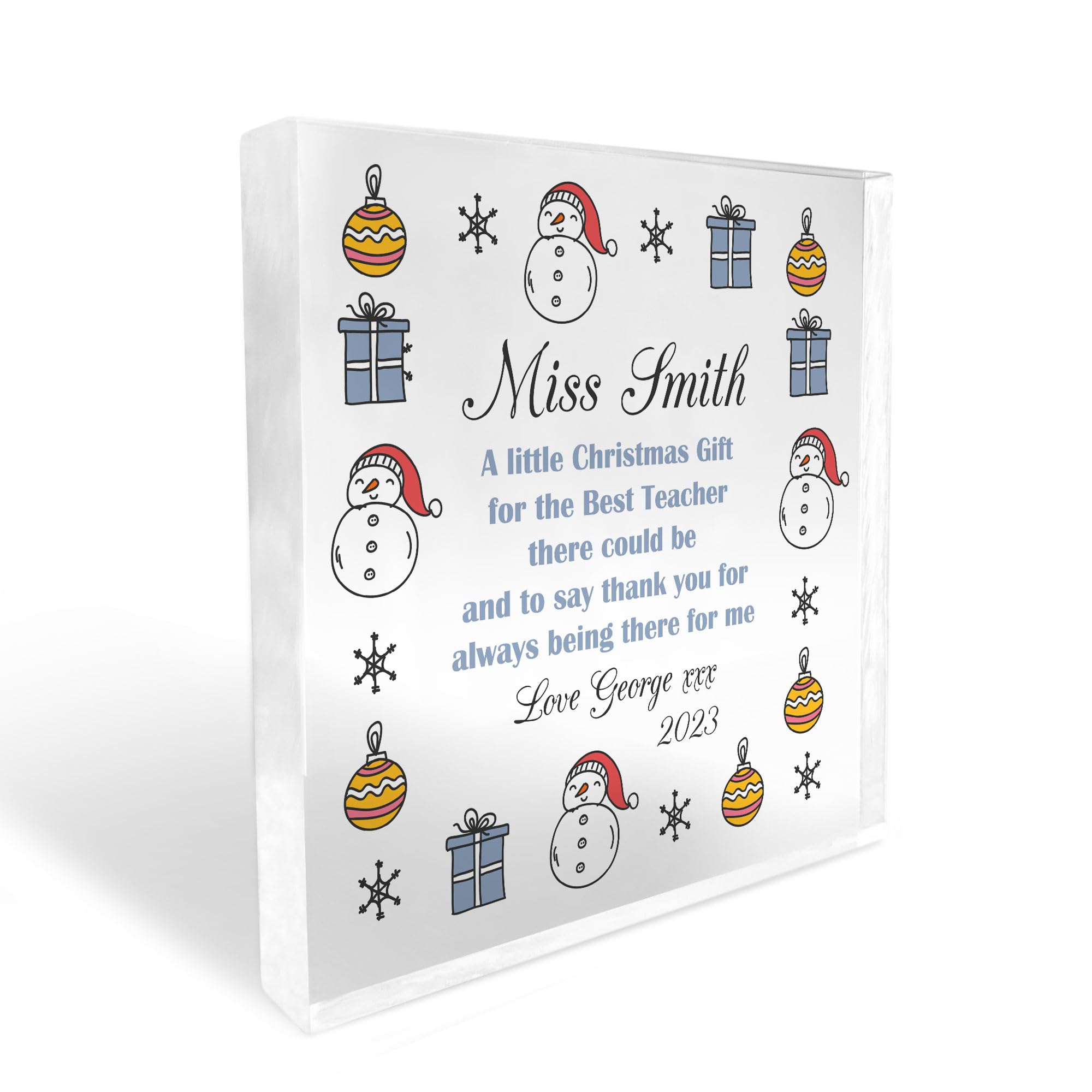 Red Ocean Personalised Best Teacher Gifts For Christmas Teacher Gifts Thank You Gift For Him Her Teacher Christmas Gifts Keepsake
