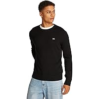 Tommy Jeans Tjm Slim Essential Light Sweater Pullover, Nero (Black)