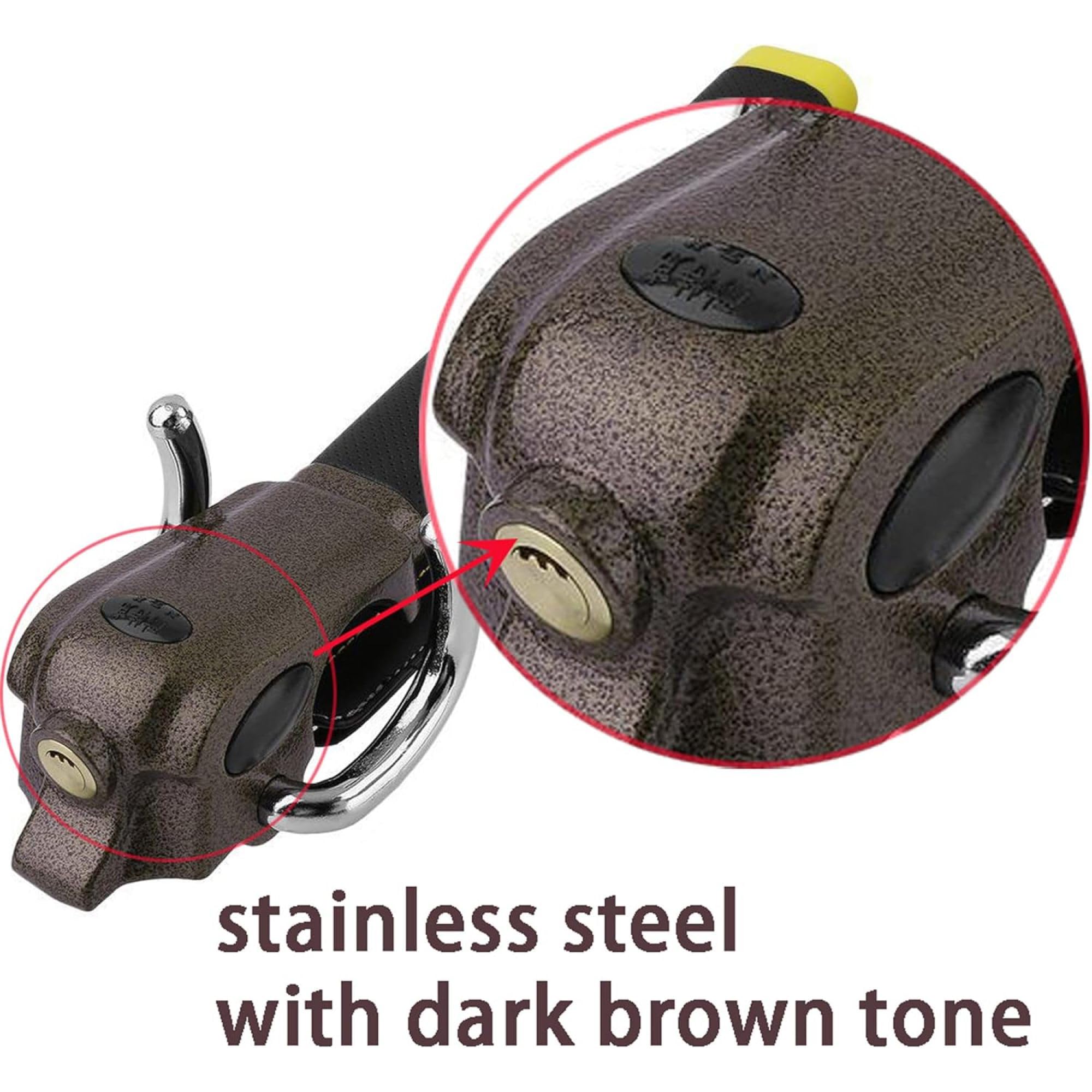 Riloer Steering Wheel Lock with 3 Keys, Heavy Duty Anti-Theft Device, Car Anti-Theft Locking Devices with Safety Hammer, Universal Fit for Cars, Light Trucks, Vans, and SUVs