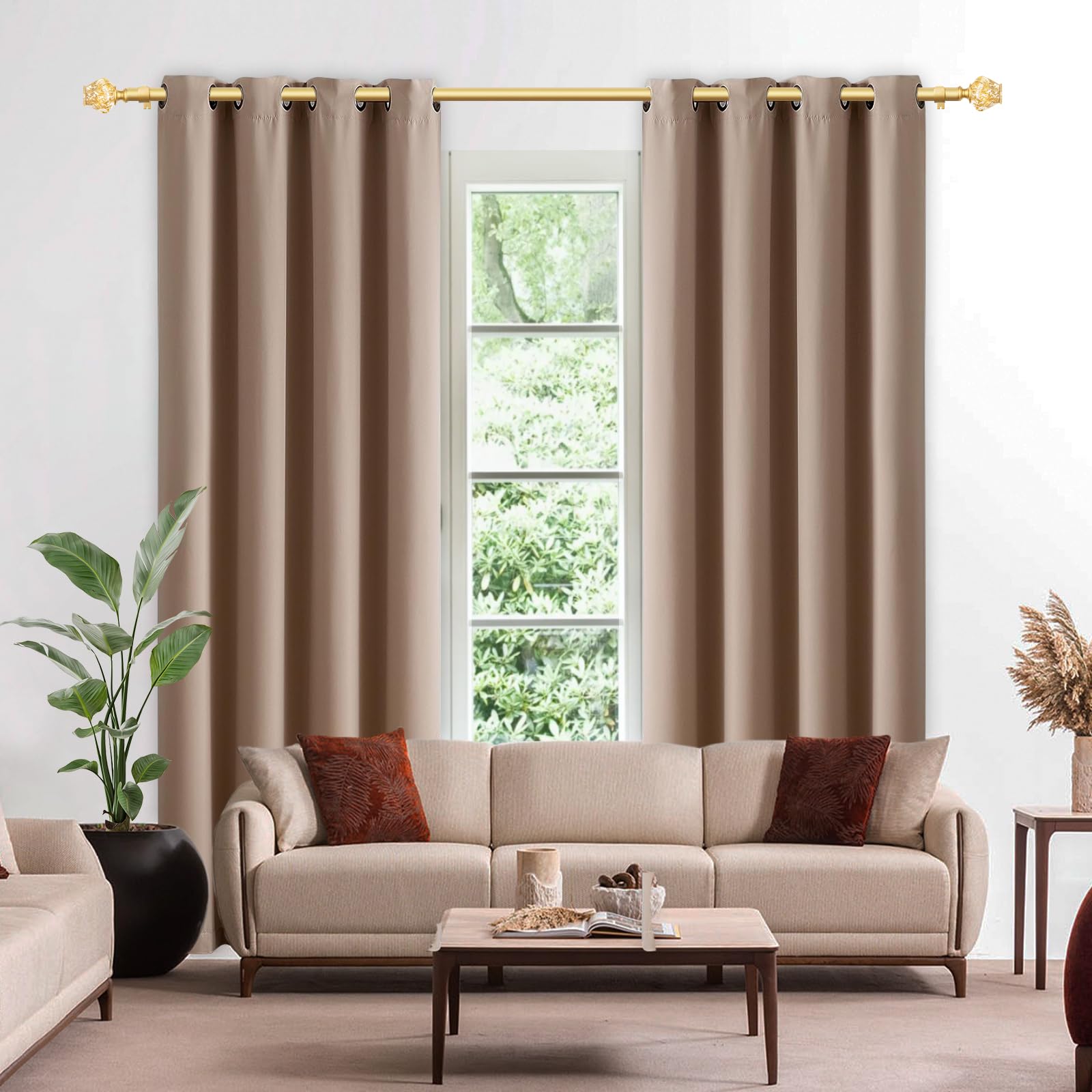 Tringle Rideau Noire, Tringle à Rideaux De 16 Mm à Longueur Réglable, 63-223 Cm, Barre De Rideau